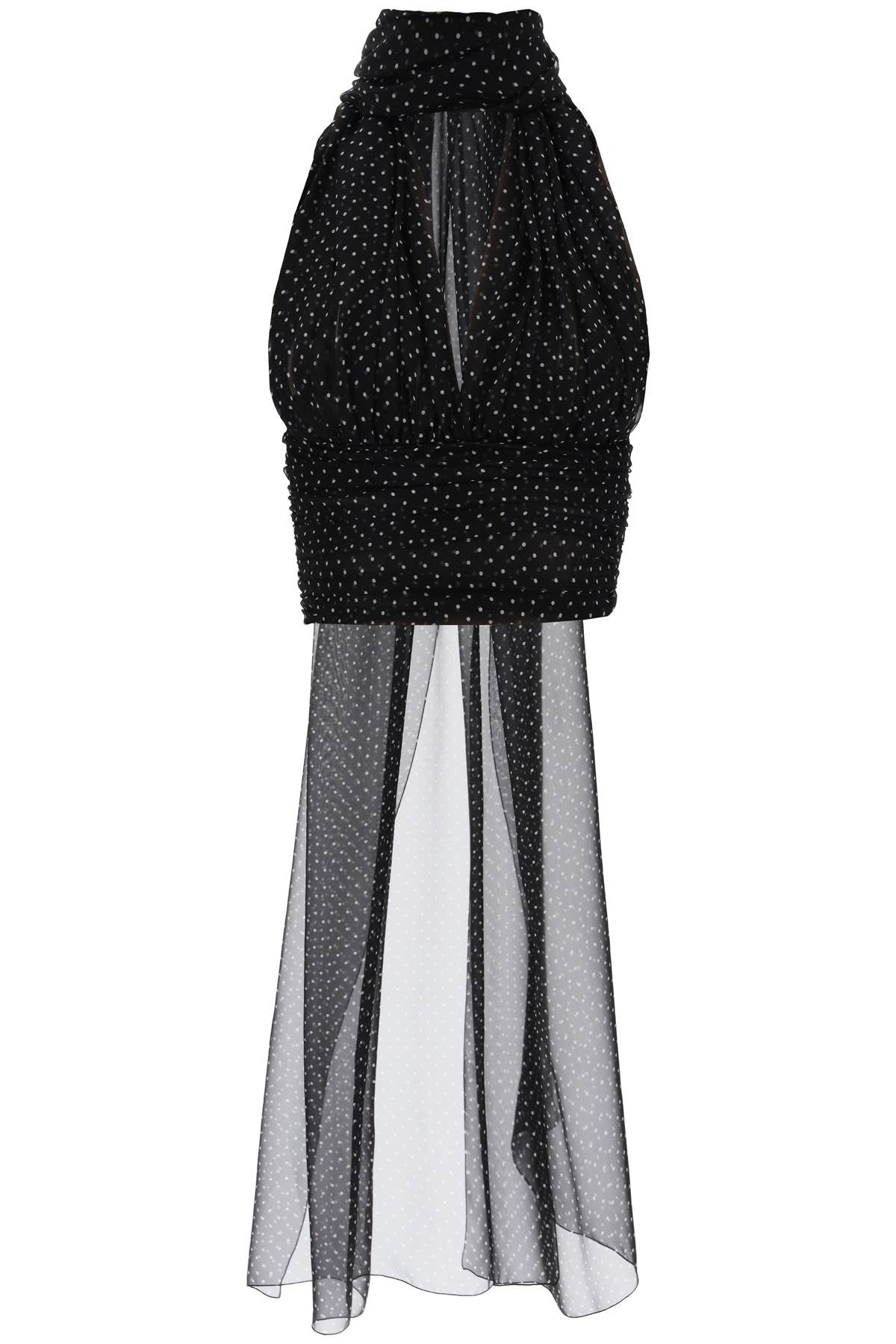 Dolce & Gabbana-Top A Pois Con Foulard-Donna