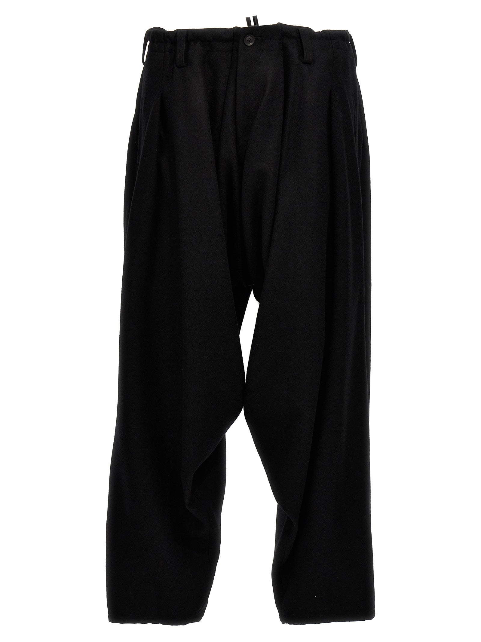 Yohji Yamamoto-Low Crotch Pantaloni Nero-Uomo