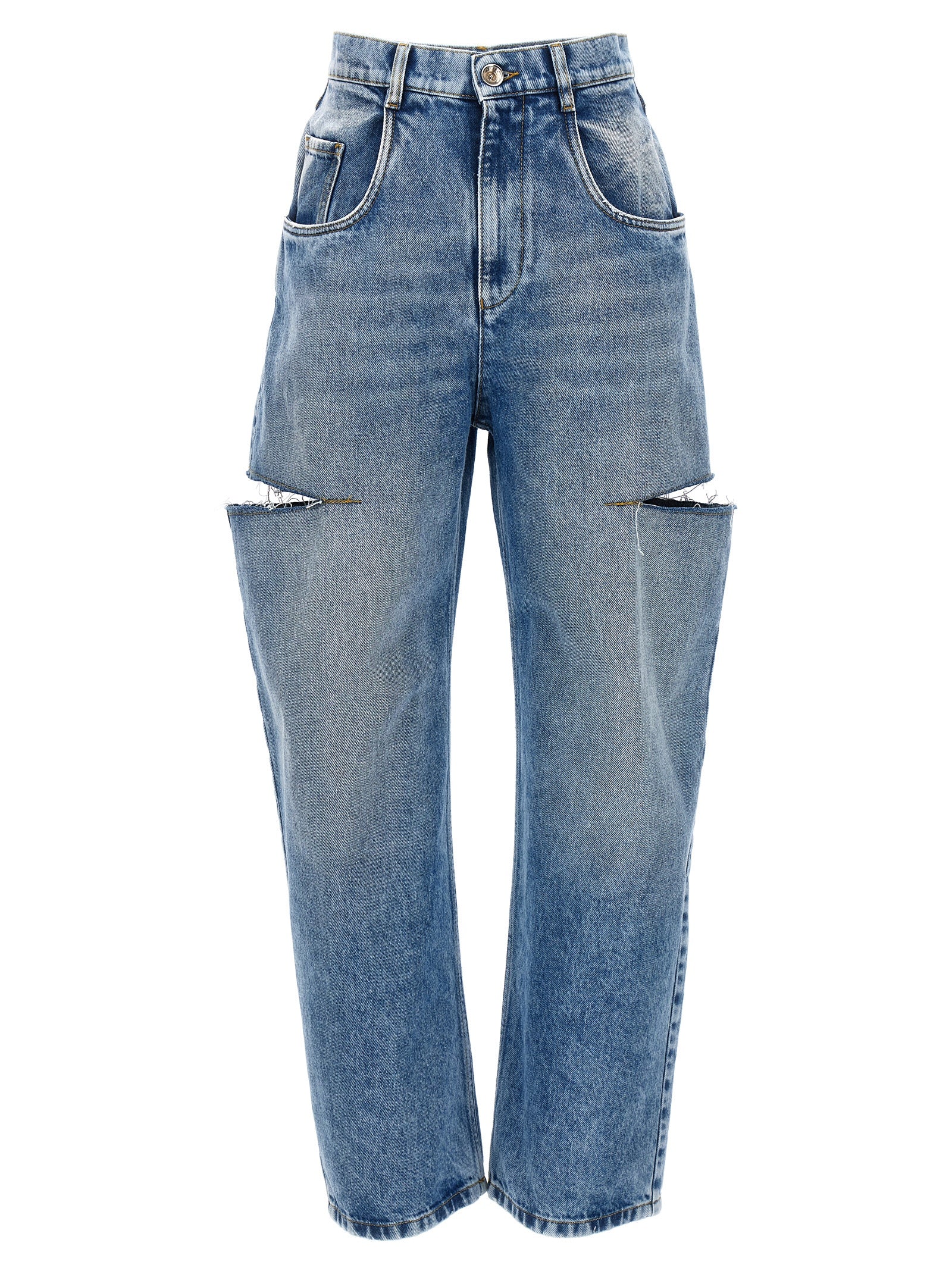 Maison Margiela-Cut-Out Jeans Celeste-Donna