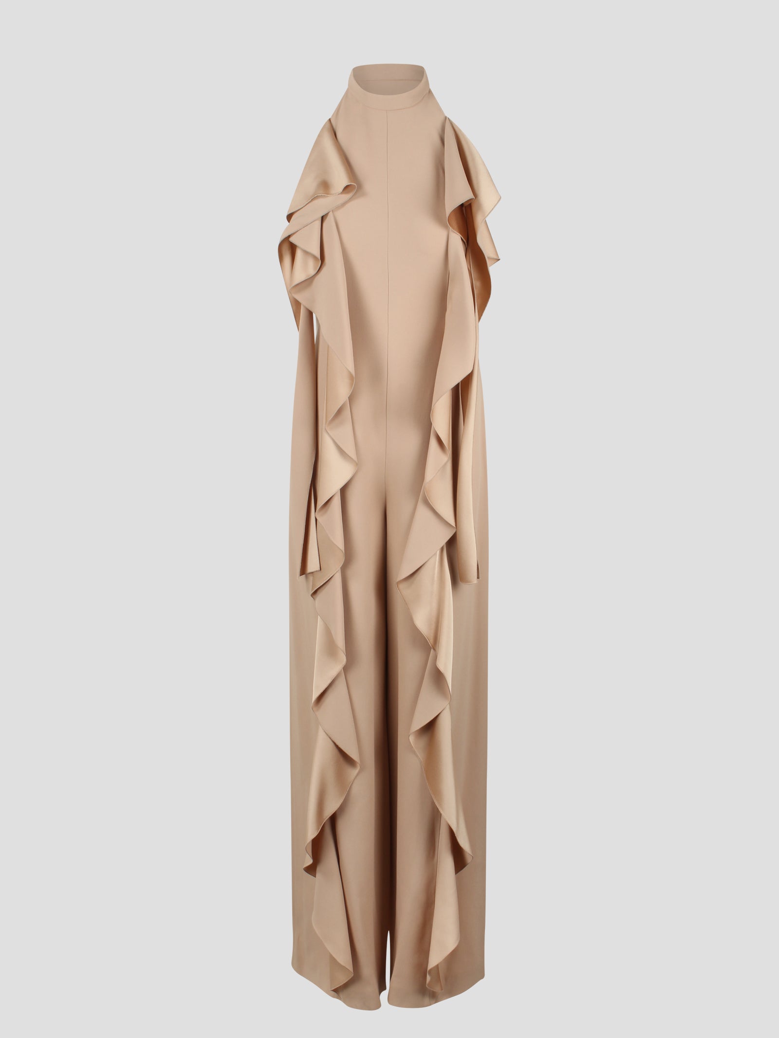 Alberta Ferretti-Ruffled enver satin jumpsuit-Donna