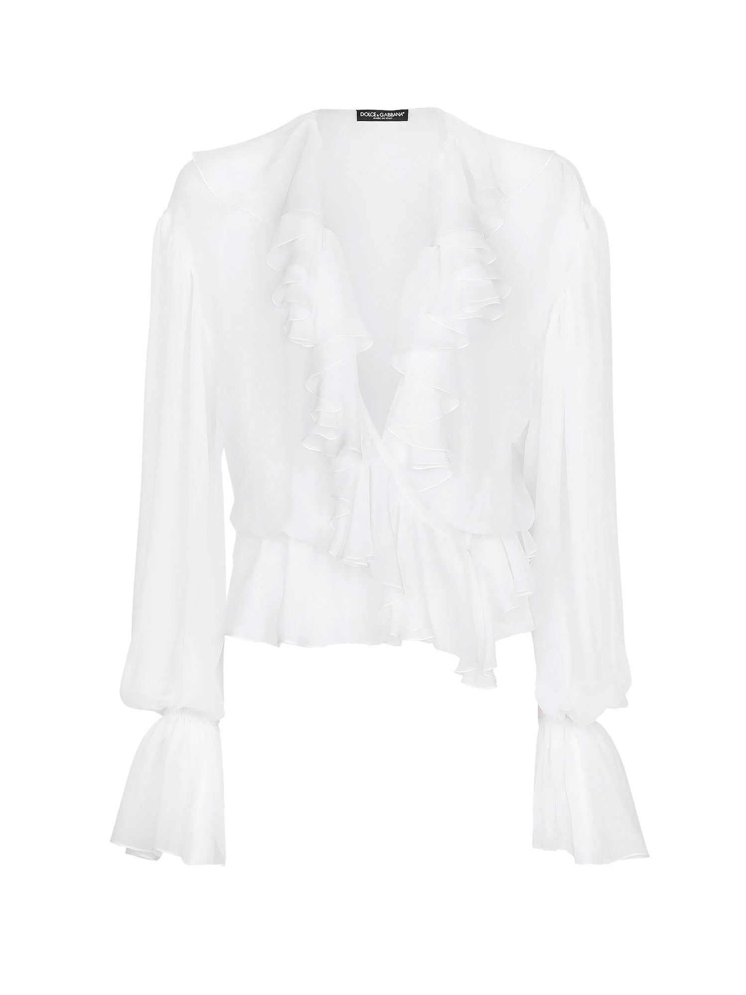 Dolce & Gabbana-Camicia in seta con rouches-Donna