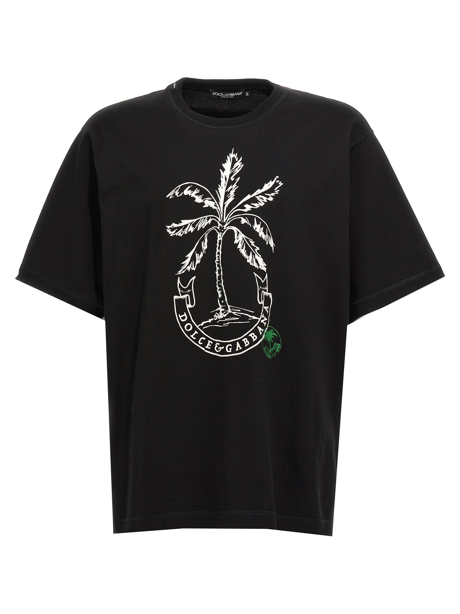 Dolce & Gabbana-Printed T Shirt Nero-Uomo