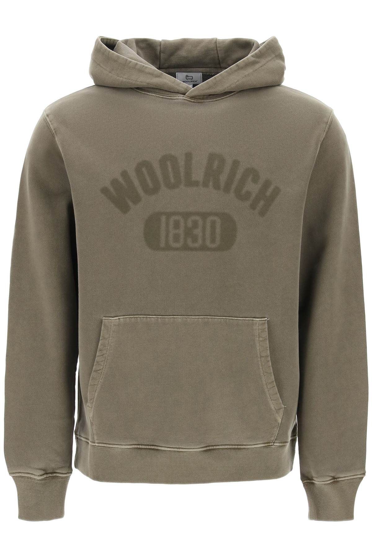 Woolrich-Felpa Con Cappuccio Logo Effetto Sbiadito-Uomo