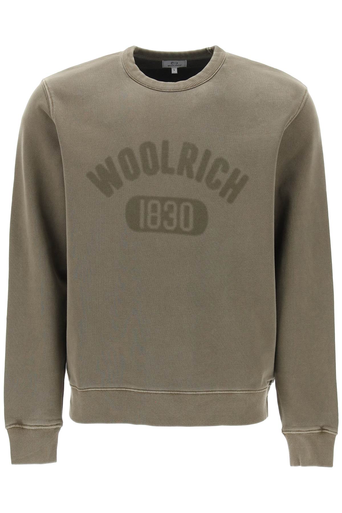 Woolrich-Felpa Girocollo Con Logo Effetto Sbiadito-Uomo