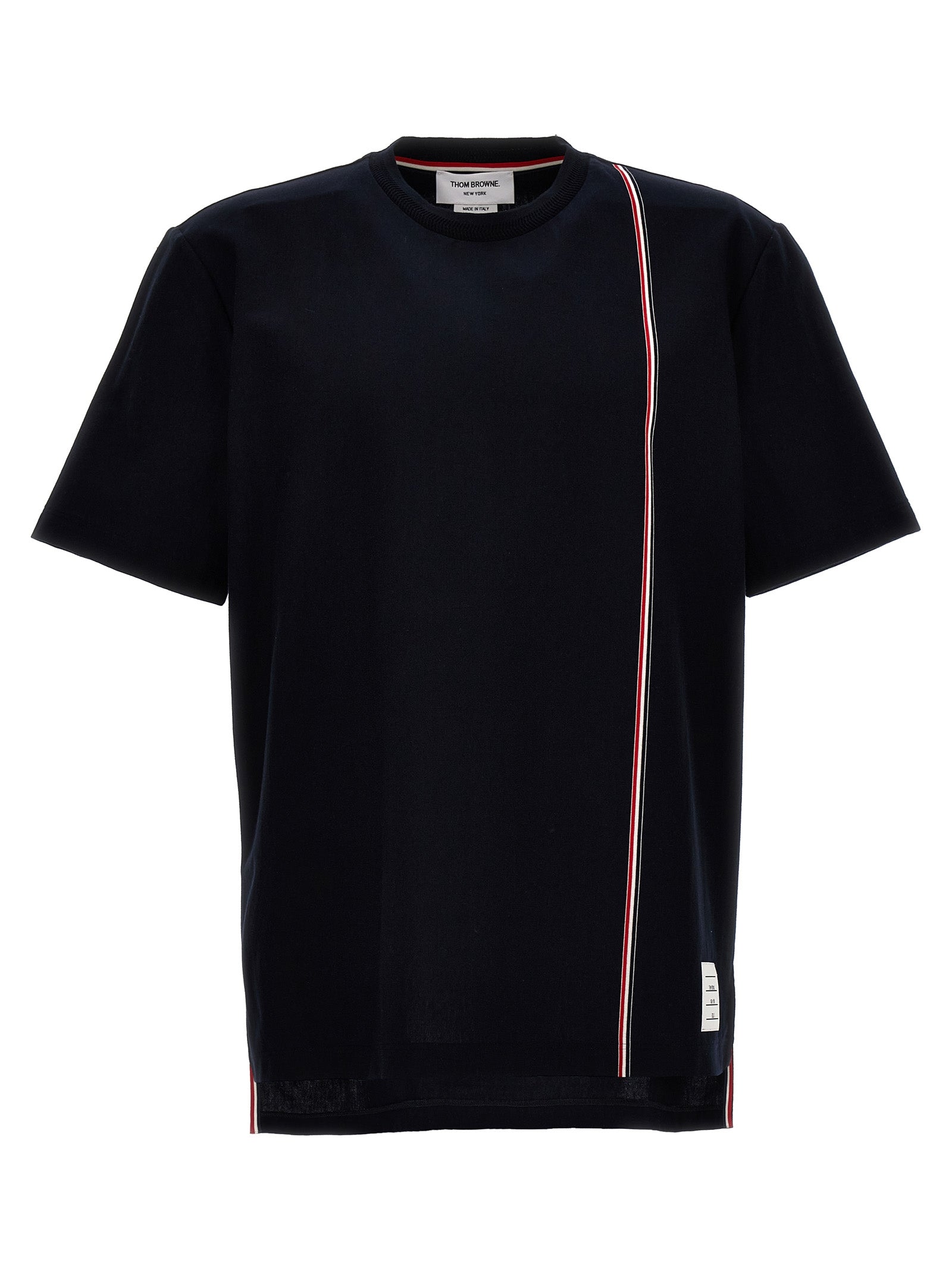 Thom Browne-Rwb Stripe T Shirt Blu-Uomo