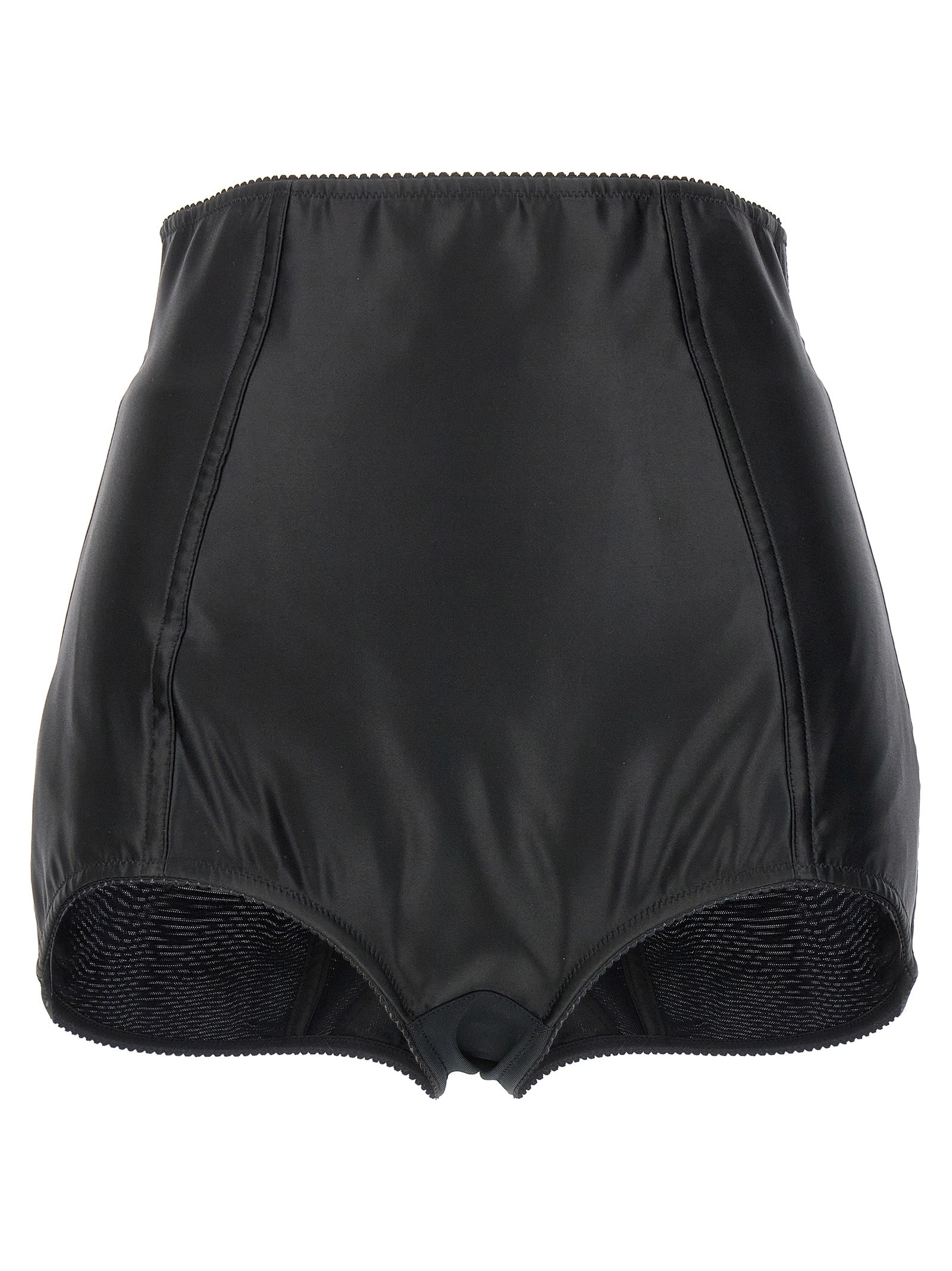 Dolce & Gabbana-Satin Culottes Bermuda, Short Nero-Donna