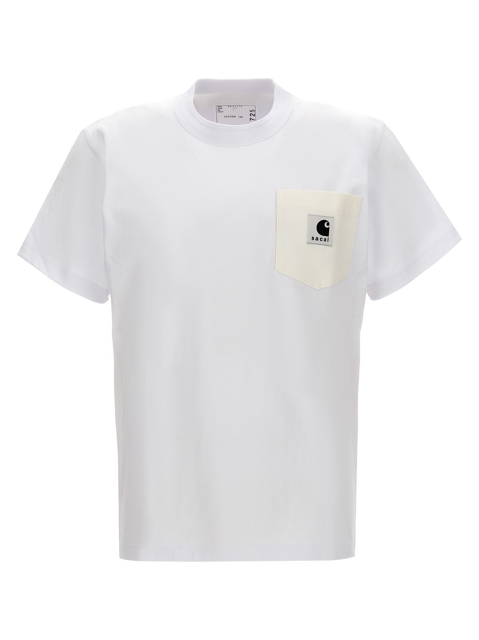 Sacai-Sacai X Carhartt Wip T Shirt Bianco-Donna