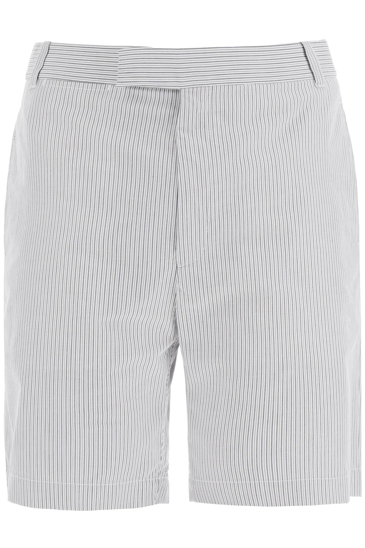 Thom Browne-Bermuda A Righe In Cotone-Uomo