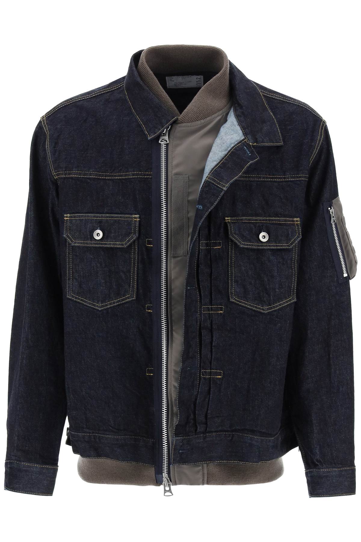 Sacai-Blouson In Denim-Uomo