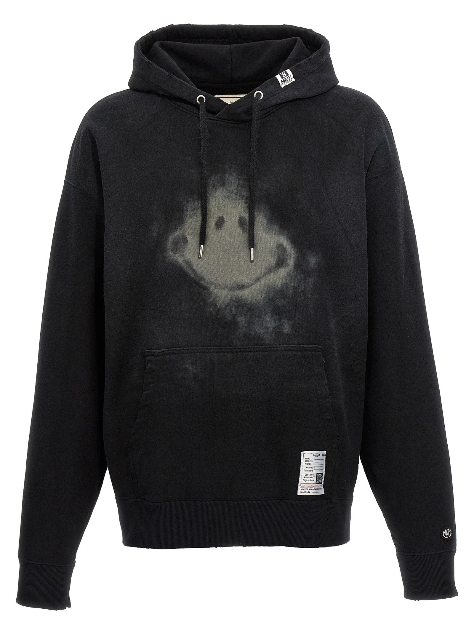 Maison Mihara Yasuhiro-Printed Hoodie Felpe Nero-Uomo