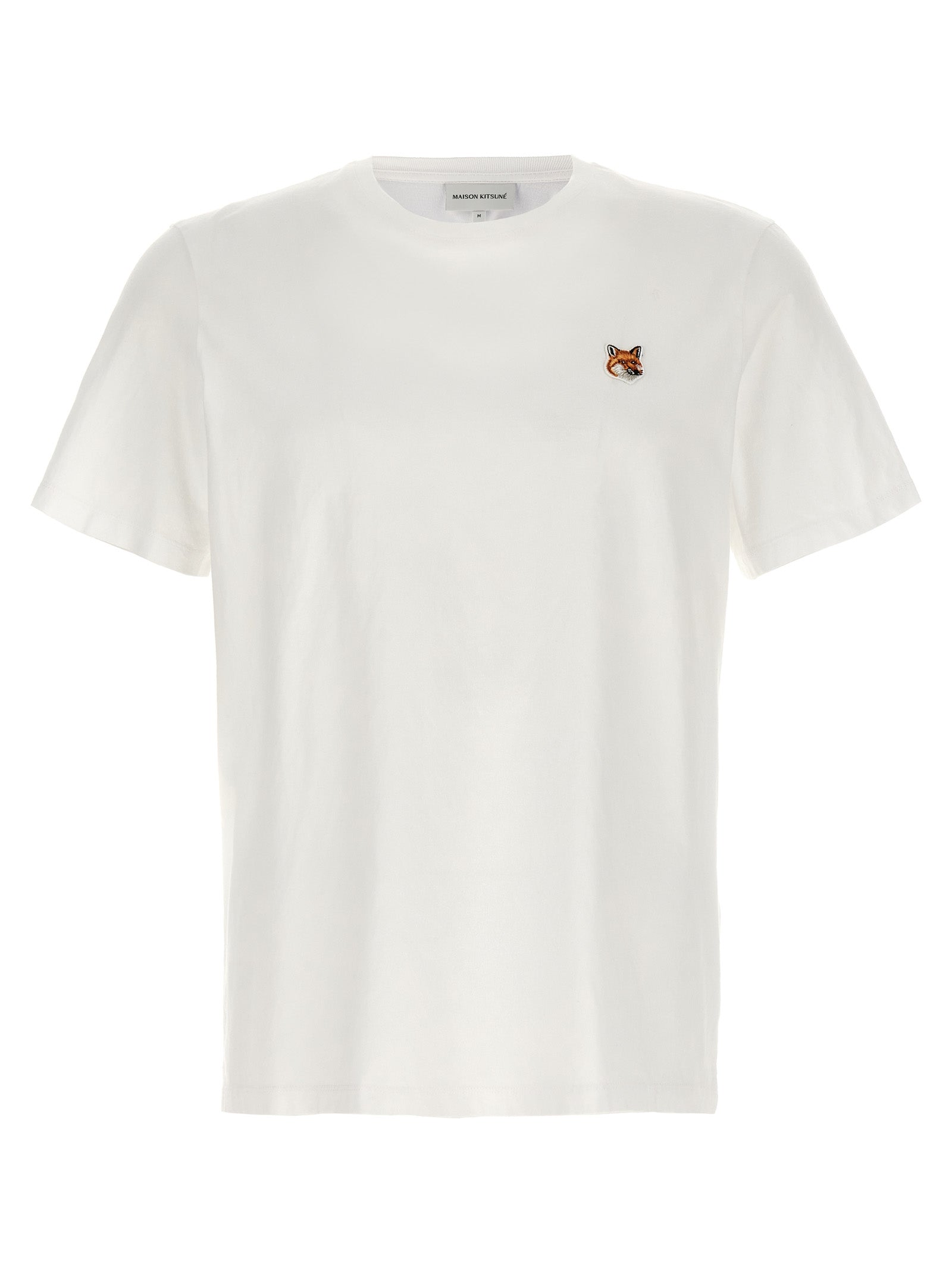 Maison Kitsune-Fox Head T Shirt Bianco-Uomo