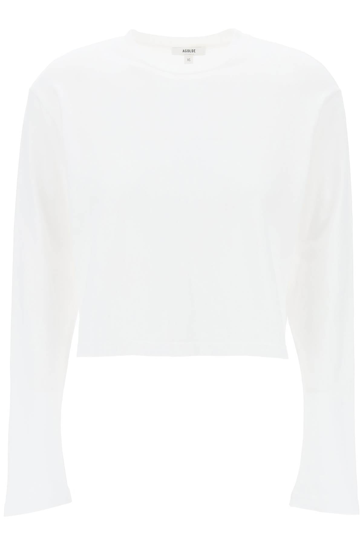 Agolde-T Shirt Cropped A Maniche Lunghe Mason-Donna