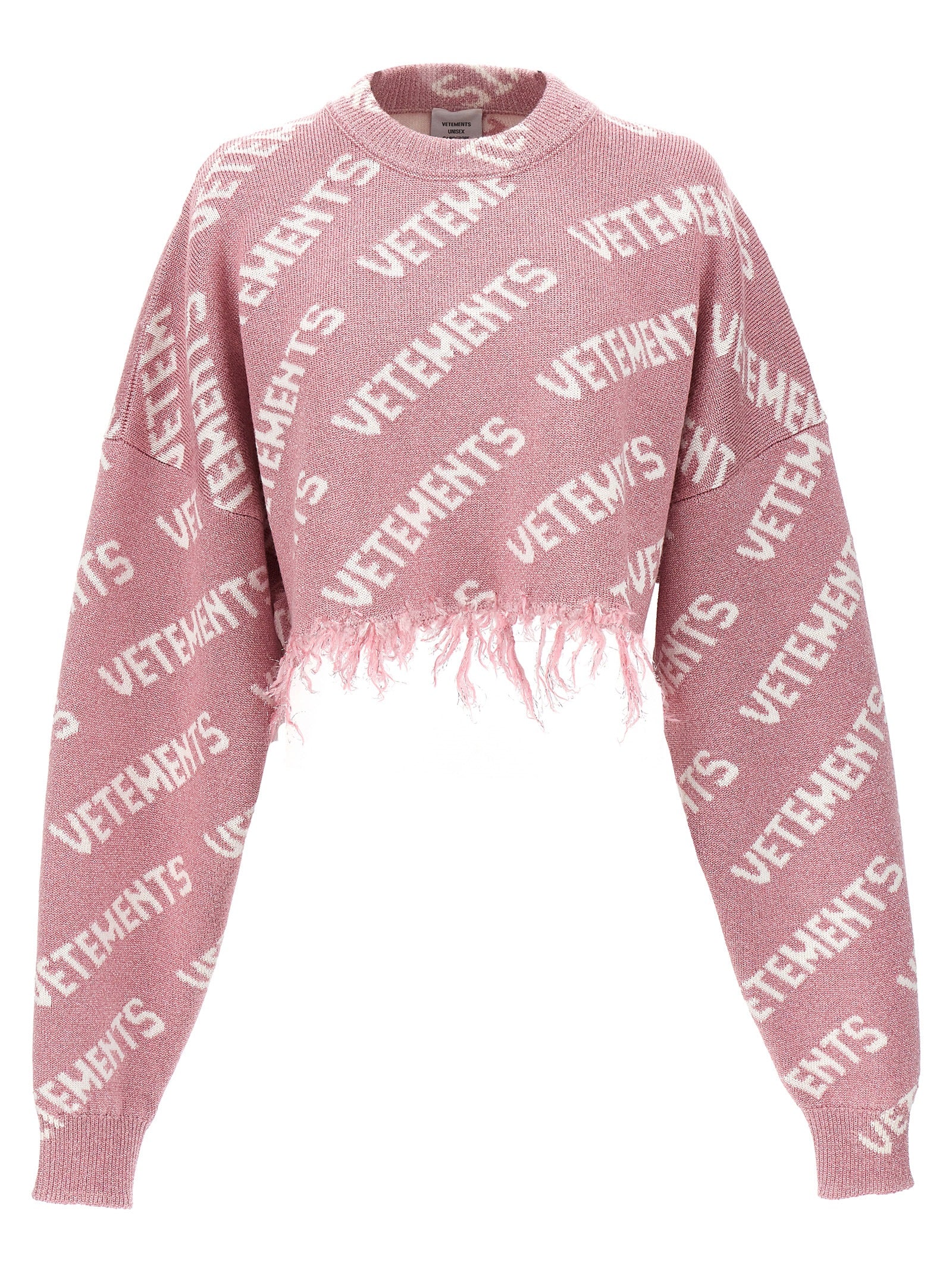 Vetements-Iconic Lurex Monogram Maglioni Rosa-Donna