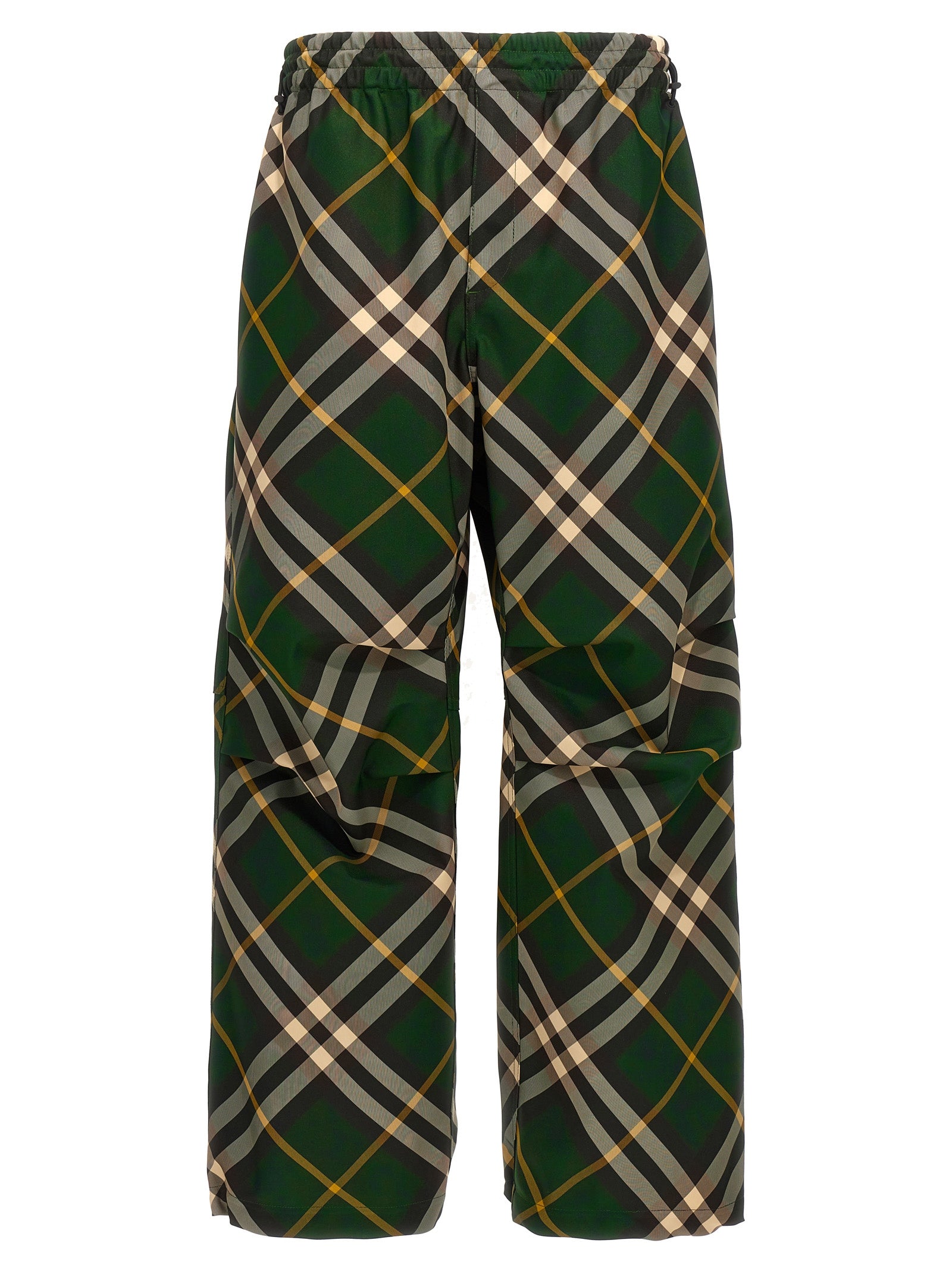 Burberry-Check Pantaloni Verde-Uomo