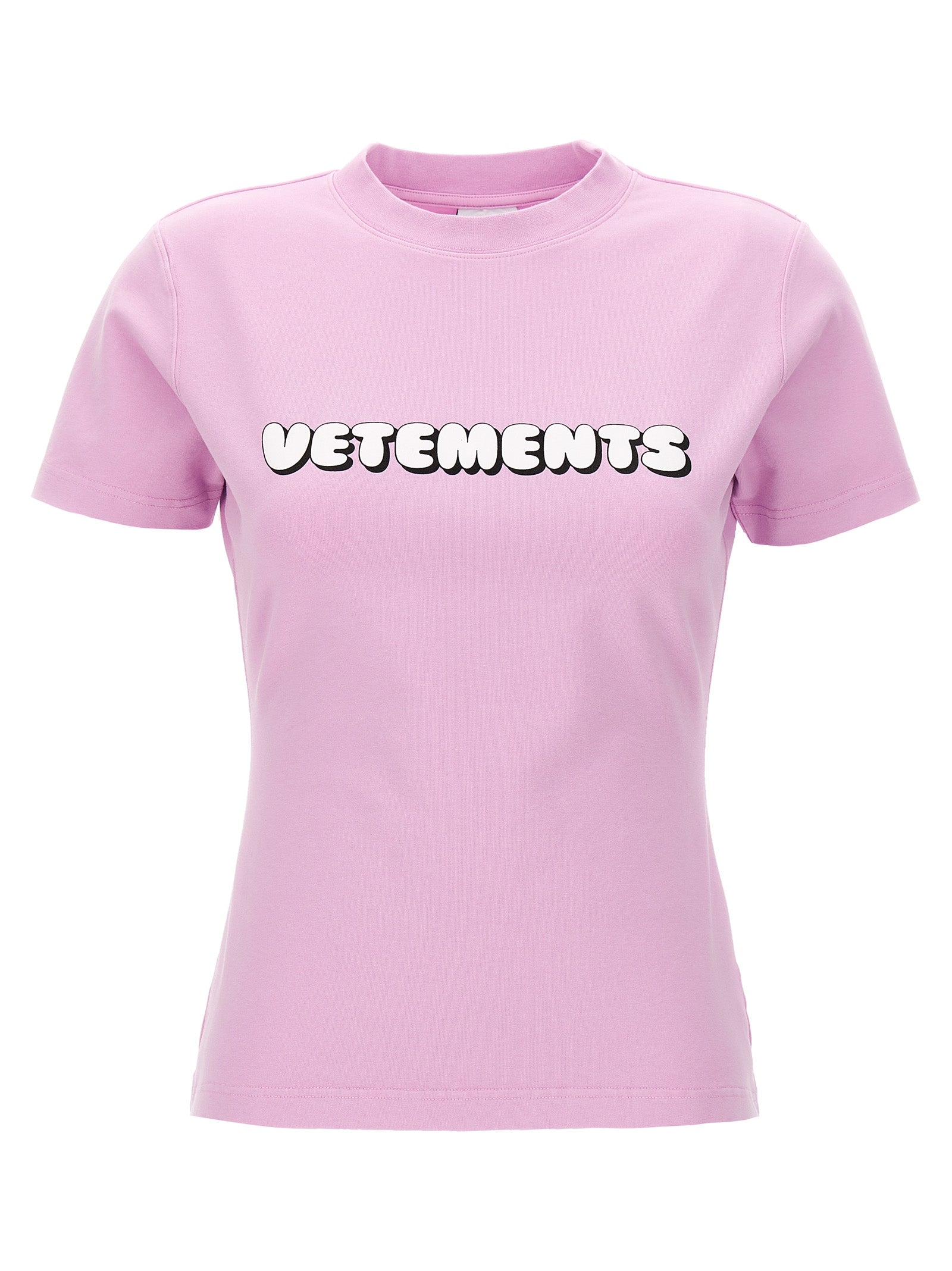 Vetements-Logo T Shirt Rosa-Donna