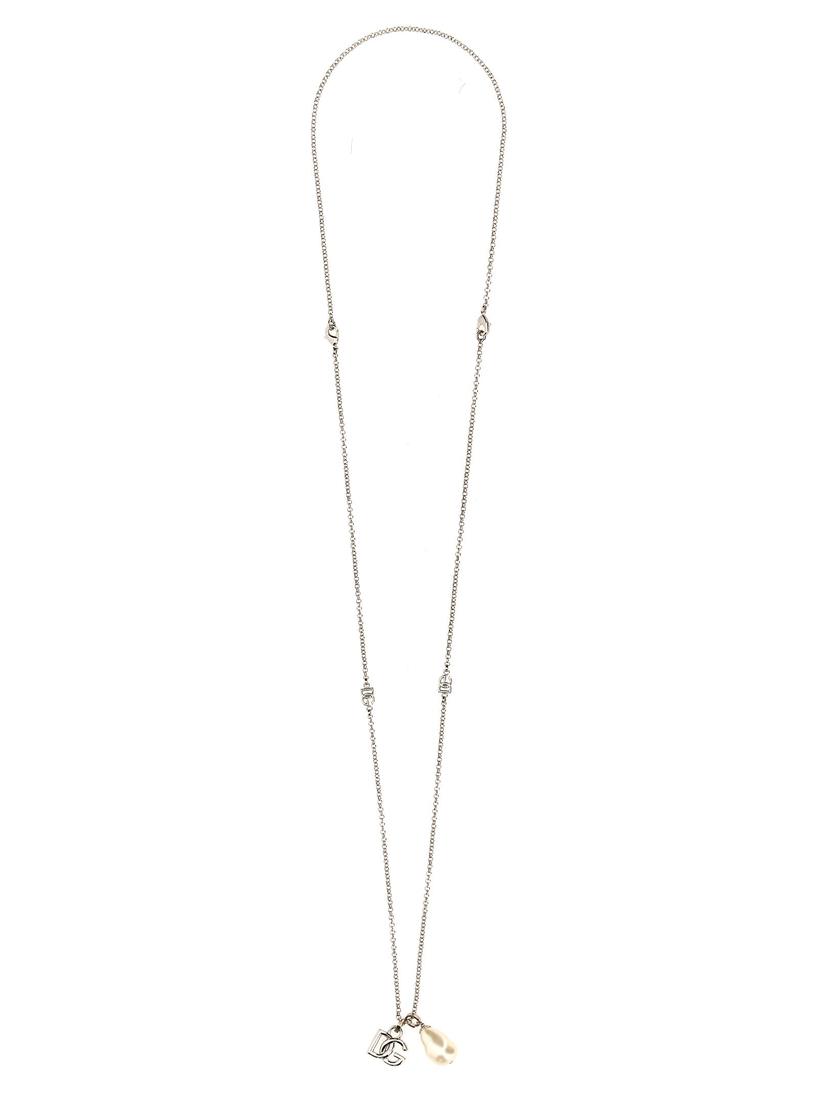 Dolce & Gabbana-Logo Drop Necklace Gioielli Silver-Uomo