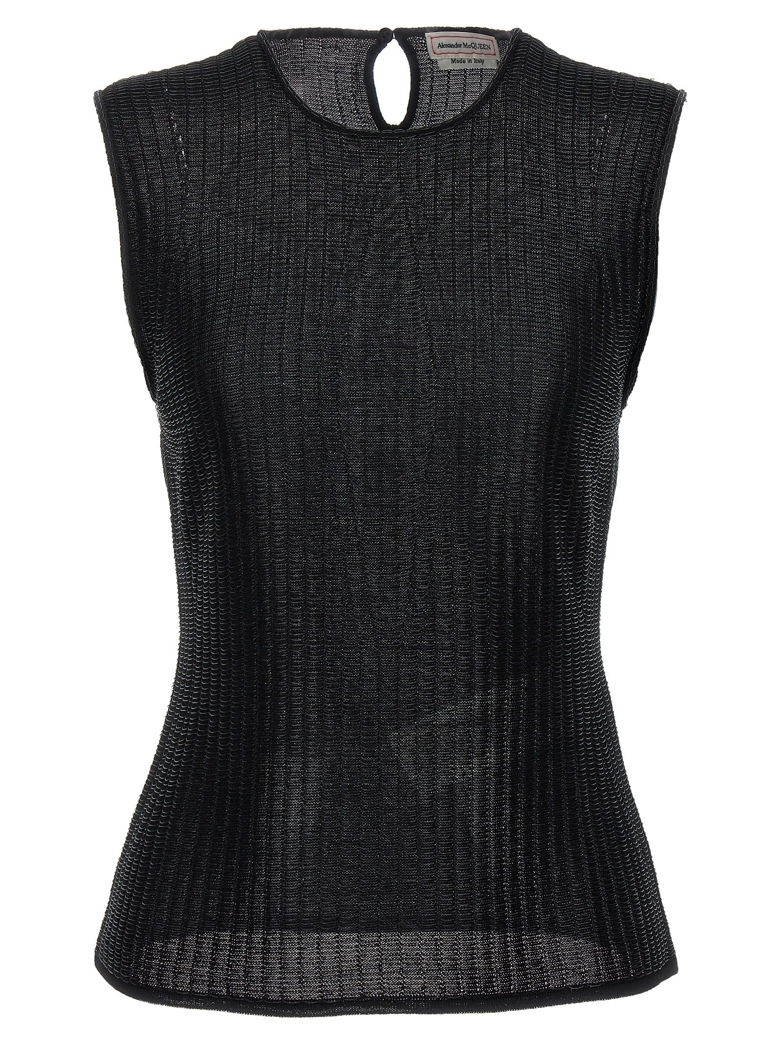 Alexander Mcqueen-Armor Top Top Nero-Donna