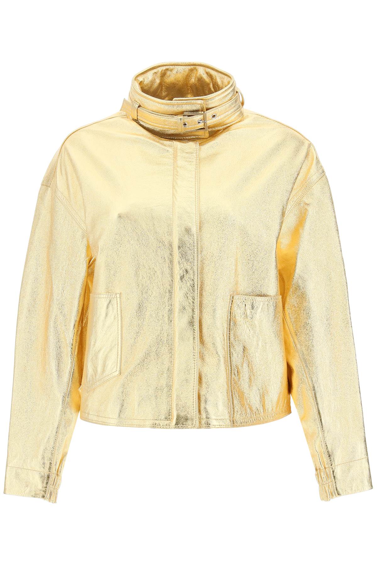 Saks Potts-Bomber 'Houston' In Pelle Laminata Oro-Donna