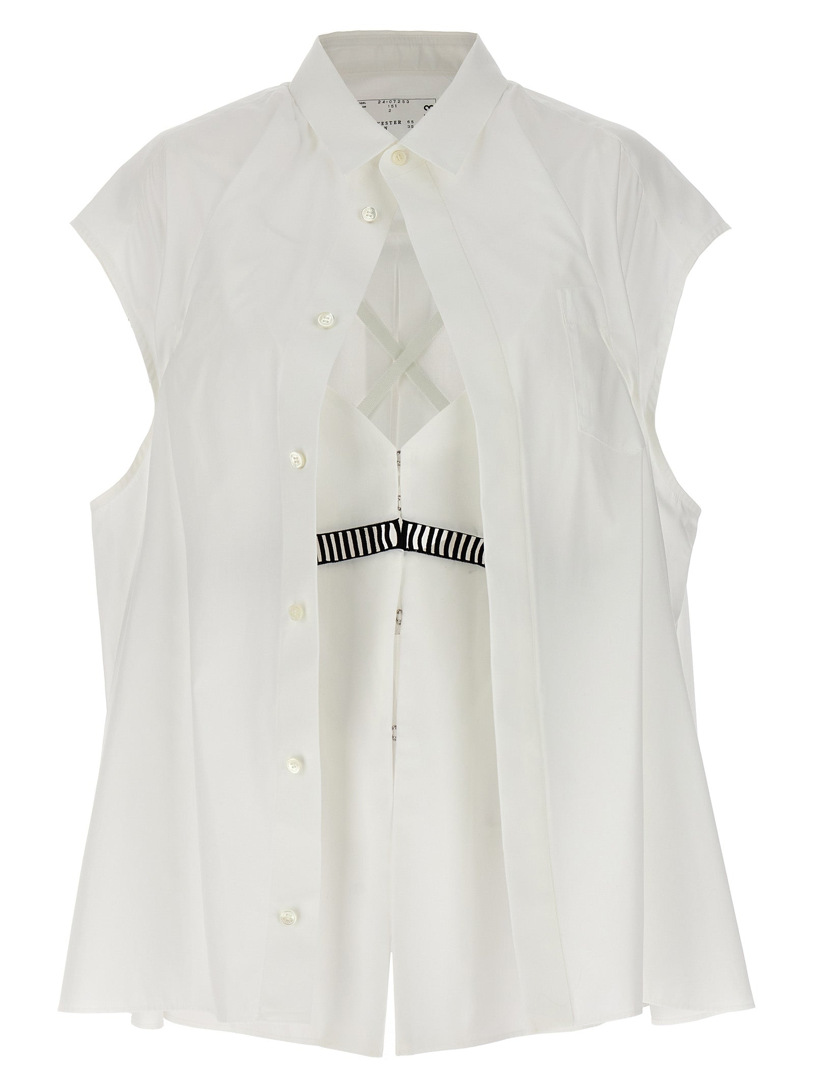 Sacai-Overlay Shirt Camicie Bianco-Donna