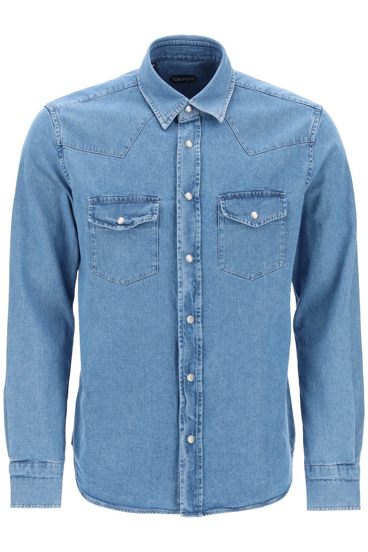 Tom Ford-Camicia Western In Denim-Uomo