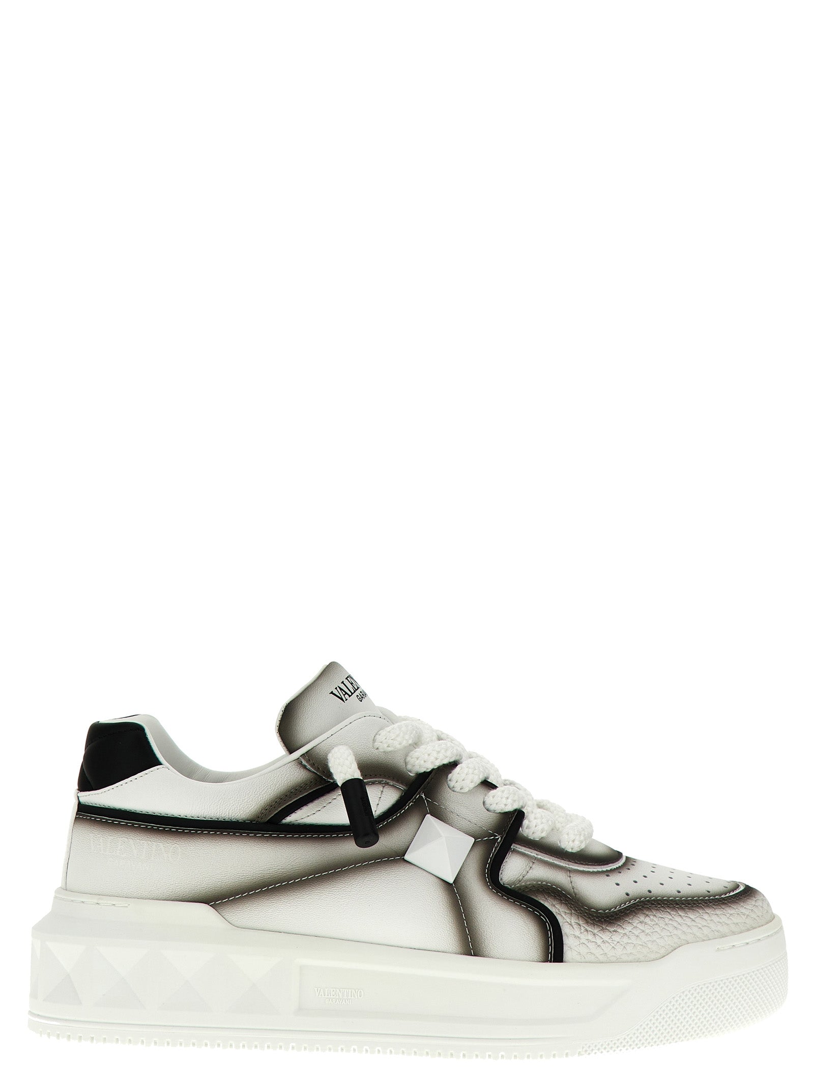 Valentino Garavani-One Stud Xl Sneakers Bianco/Nero-Uomo