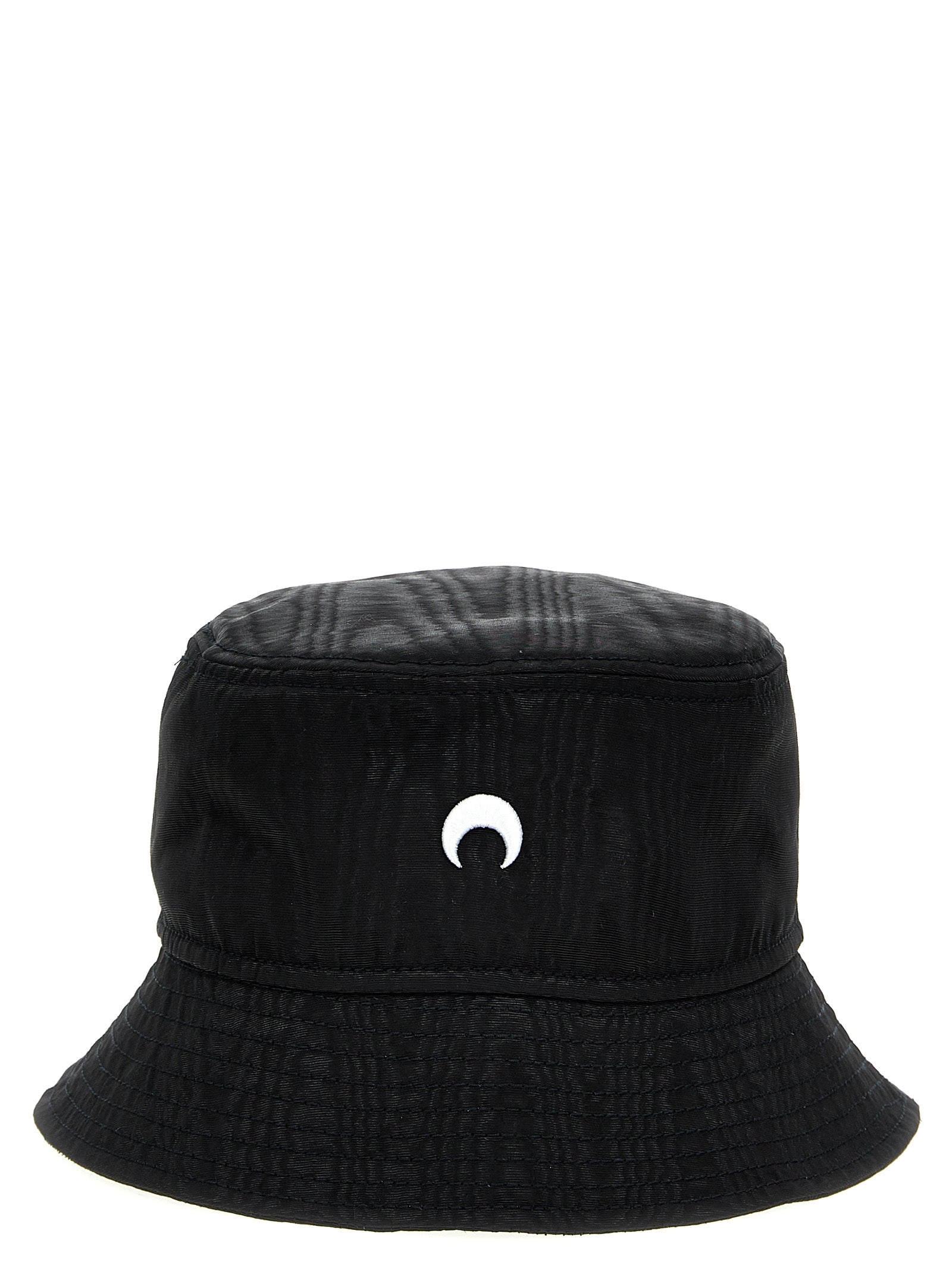 Marine Serre-Logo Embroidery Bucket Hat Cappelli Nero-Uomo