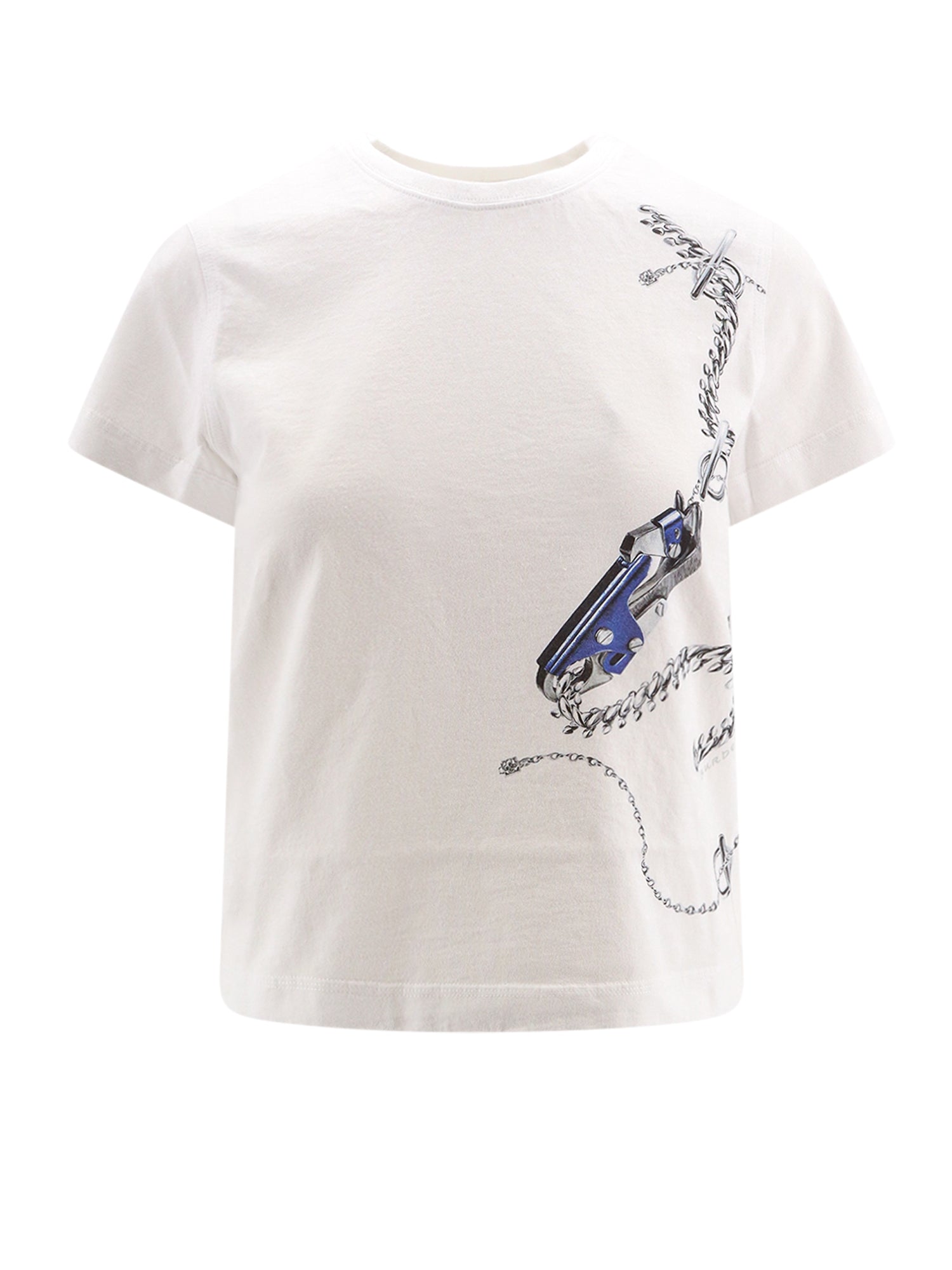 Burberry-T-shirt in cotone con stampa frontale-Donna