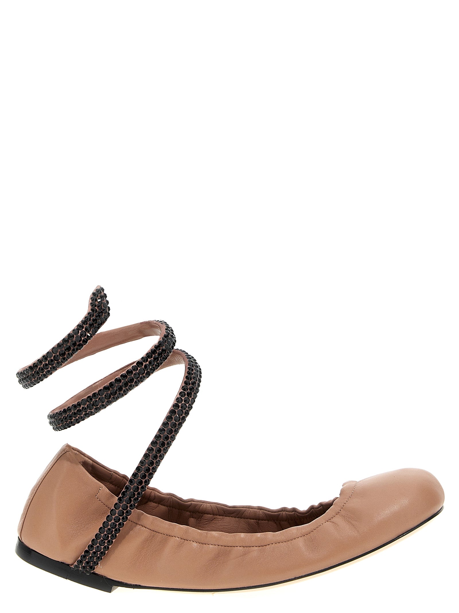 René Caovilla-Cleo Flat Shoes Beige-Donna