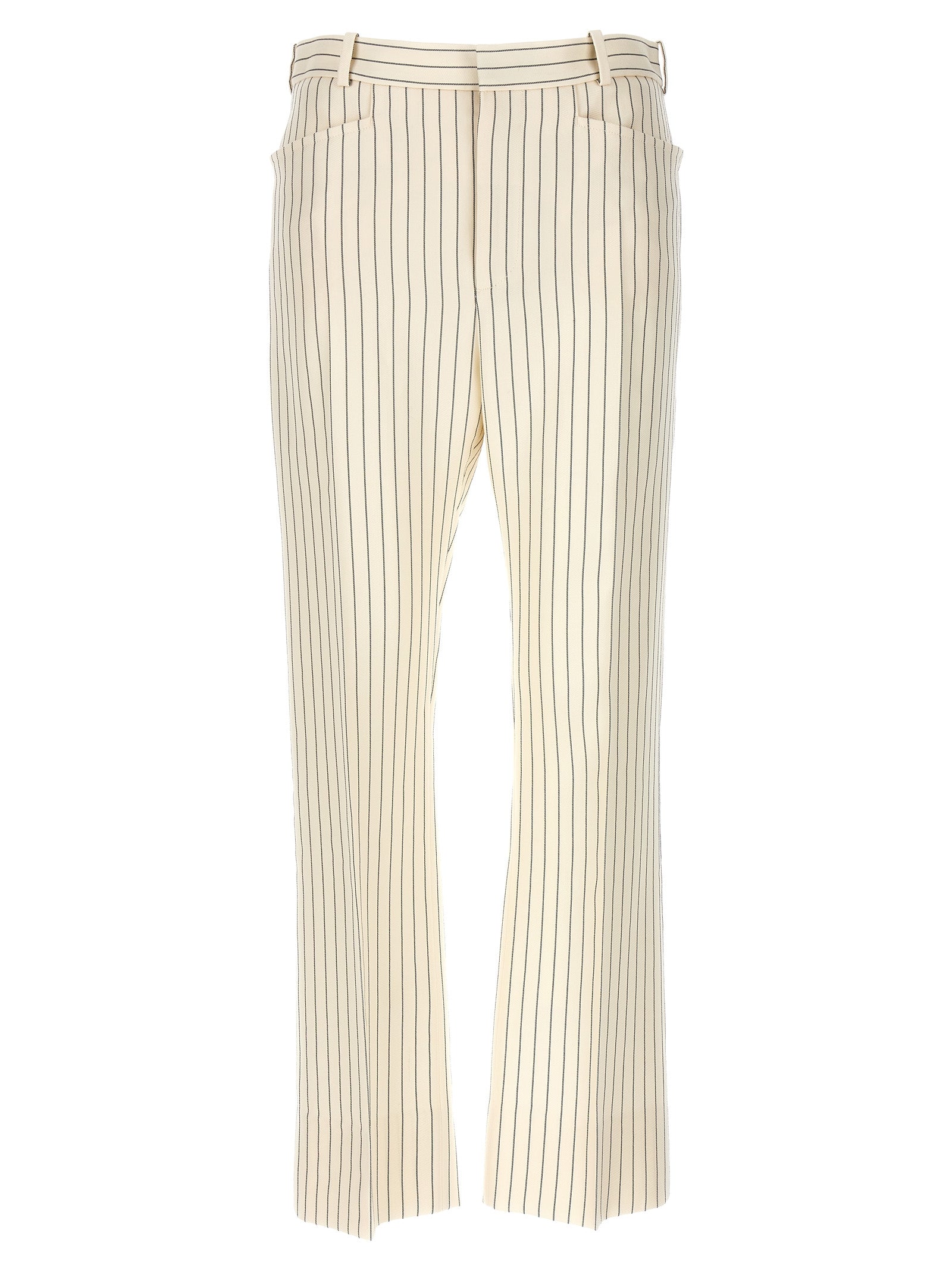 Tom Ford-Pinstripe Pantaloni Bianco/Nero-Donna