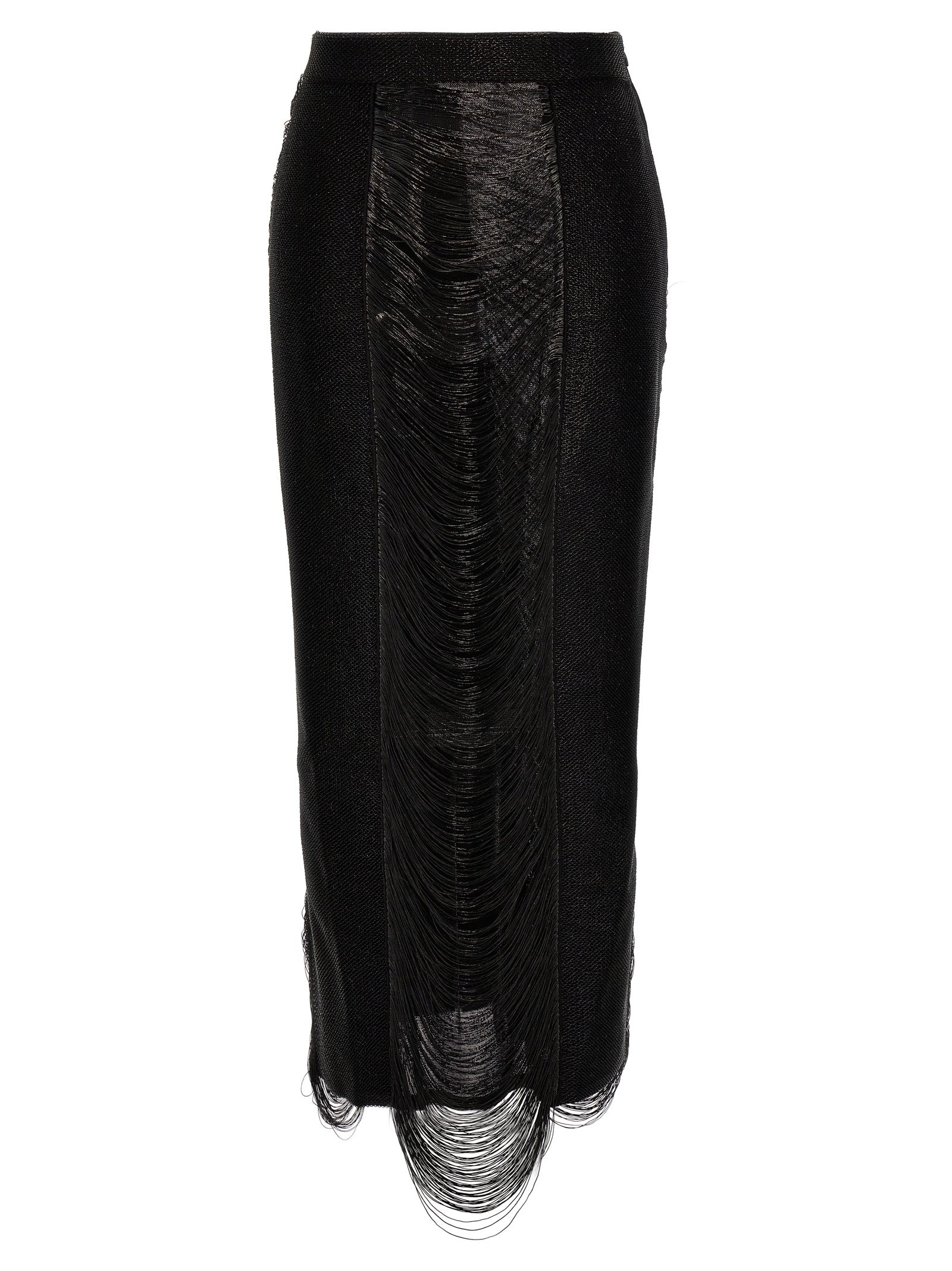 Alexander Mcqueen-Armor Stitch Skirt Gonne Nero-Donna