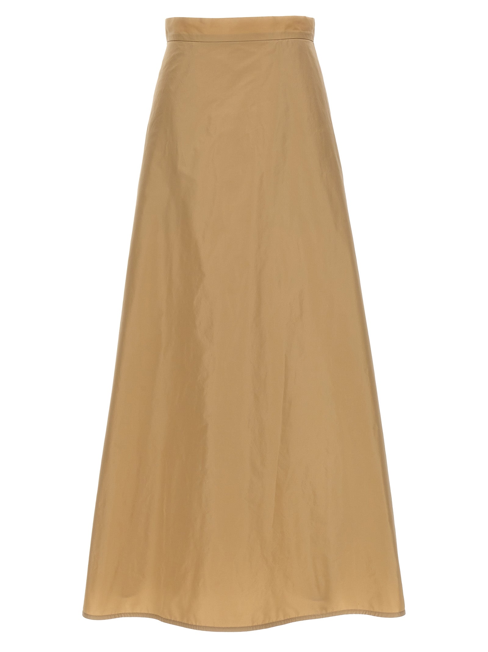 Jil Sander-Long Flared Skirt Gonne Beige-Donna