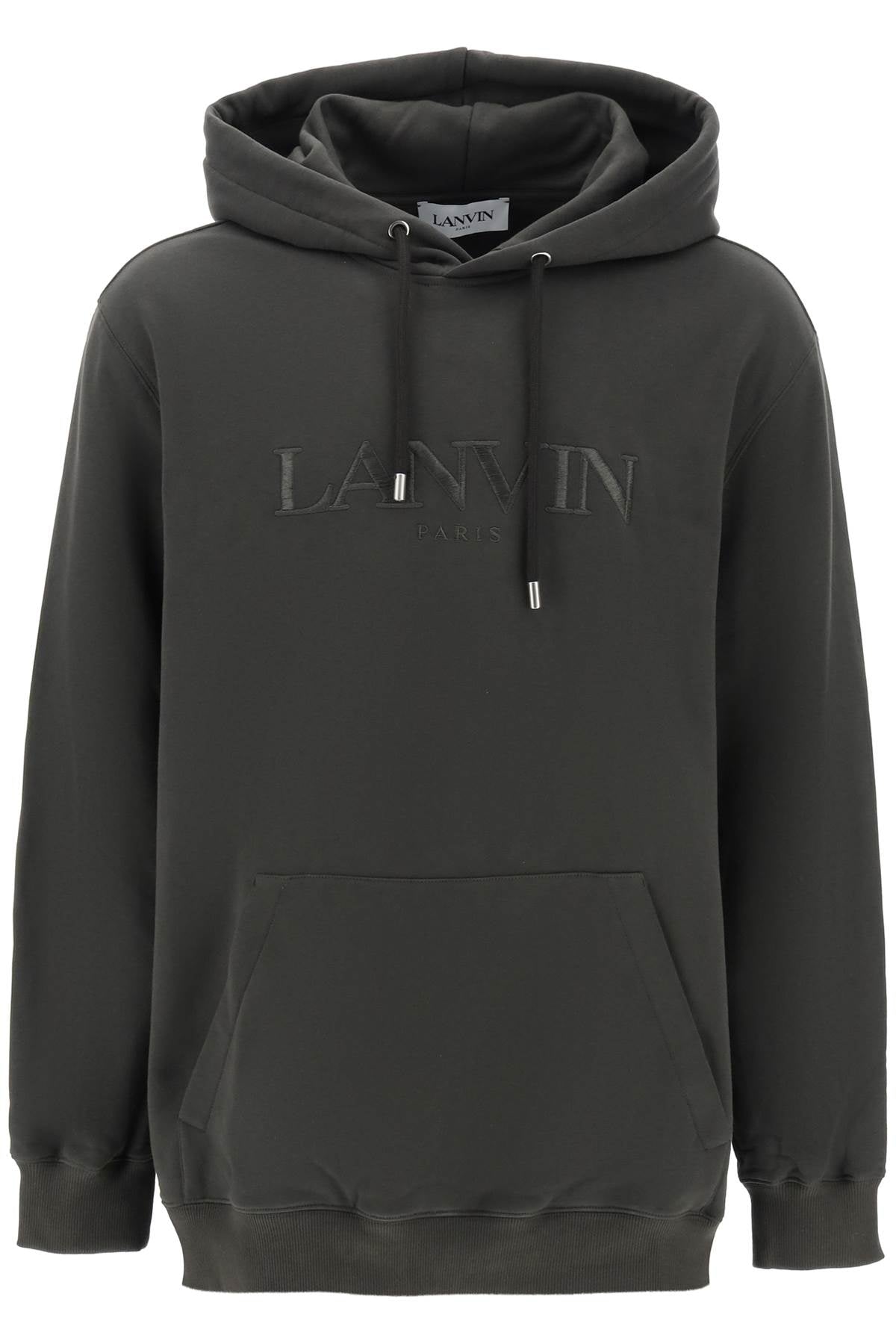 Lanvin-Felpa Con Cappuccio E Ricamo Curb-Uomo