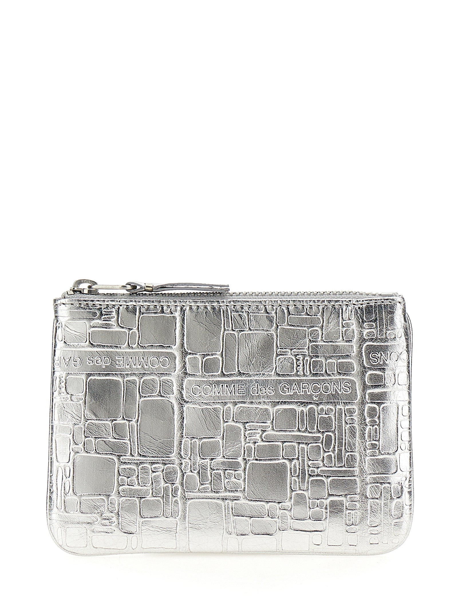 Comme Des GarçOns Wallet-Texture Leather Wallet Portafogli Silver-Donna