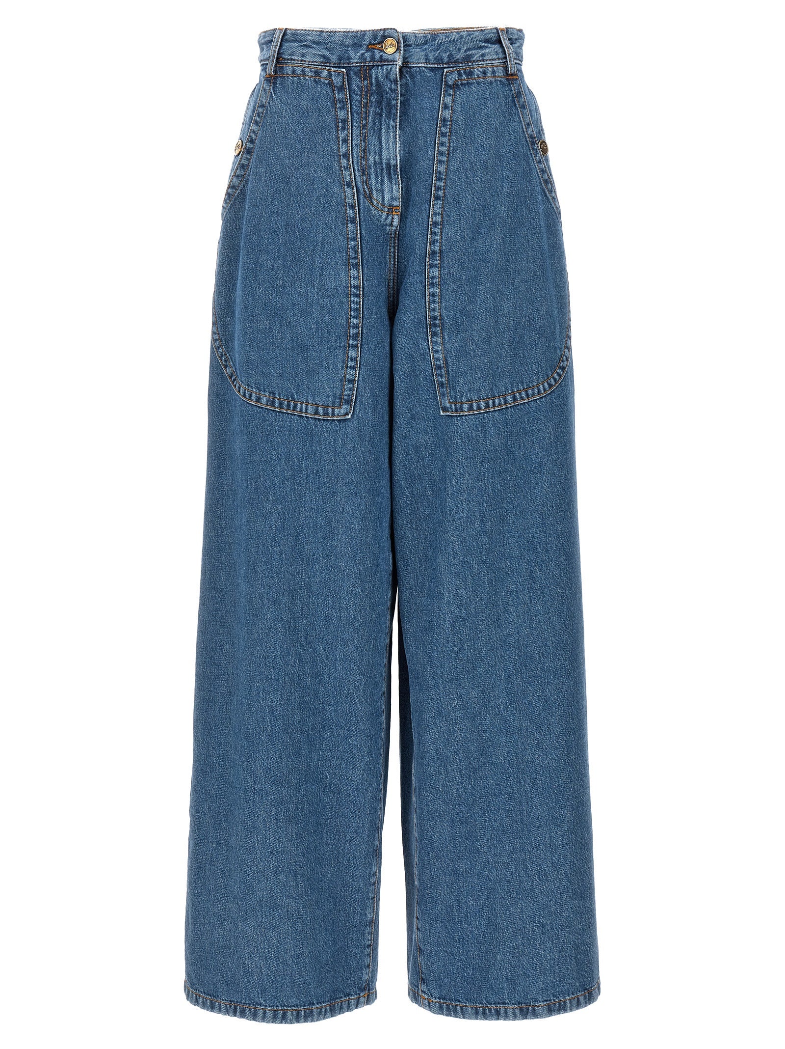 Etro-Wide Leg Jeans Blu-Donna