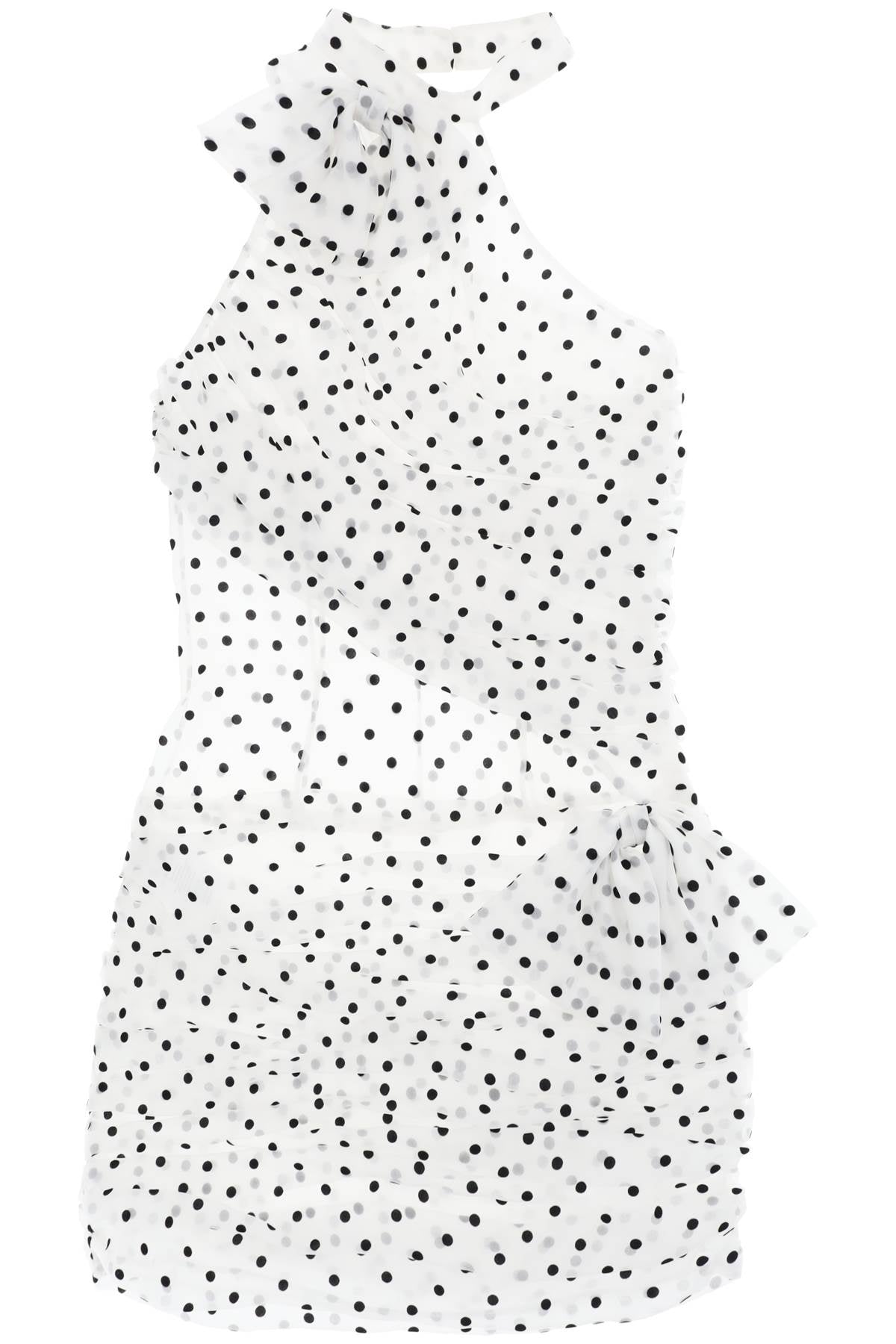 Alessandra Rich-Mini Abito Monospalla In Organza A Pois-Donna