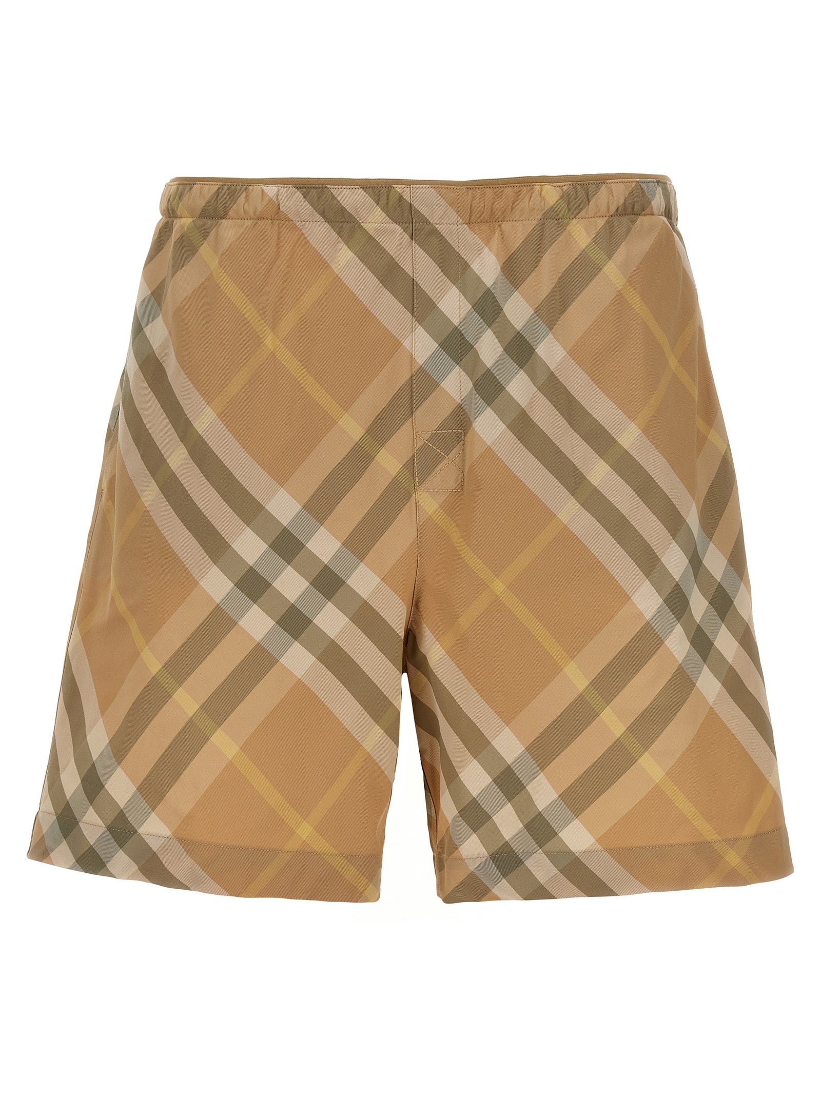 Burberry-Swim Check Beachwear Beige-Uomo