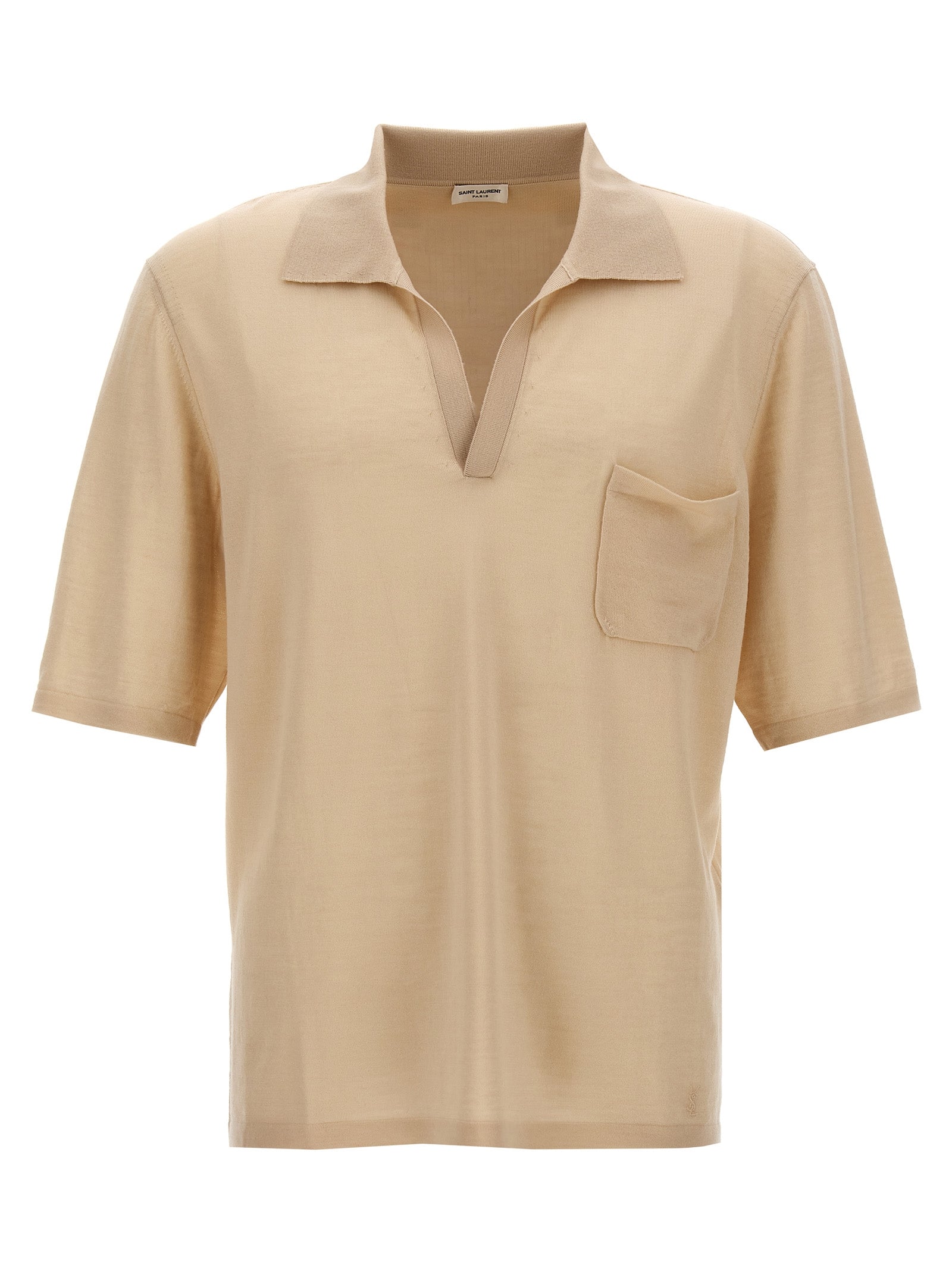 Saint Laurent-Cassandras Polo Beige-Uomo