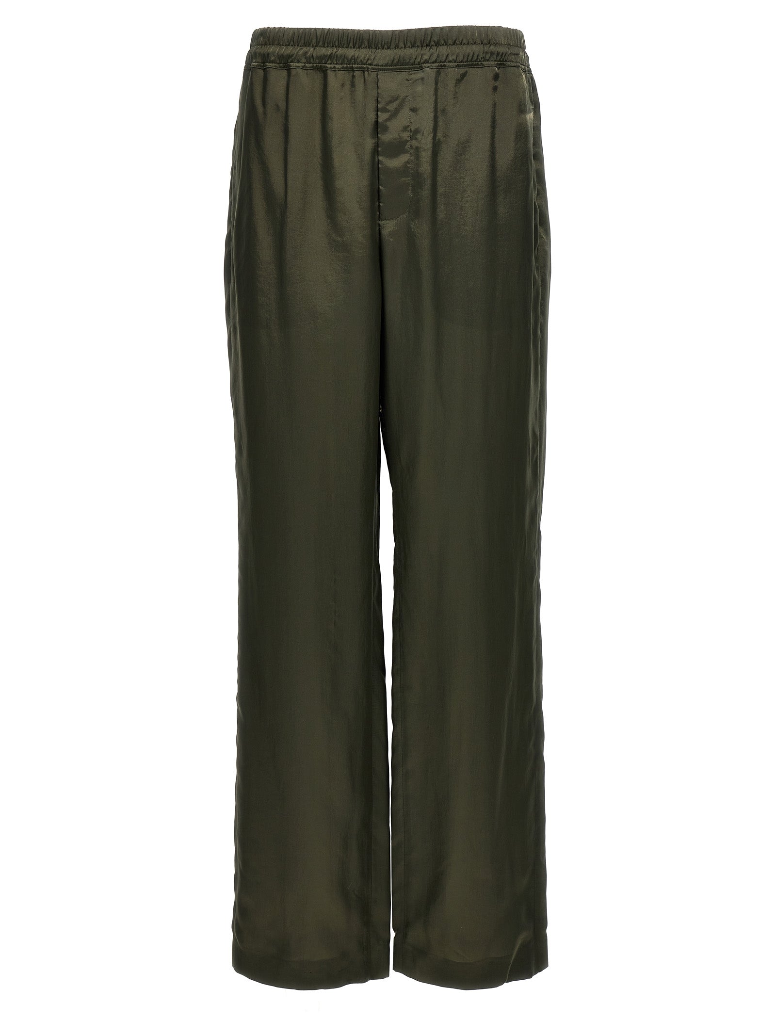 Saint Laurent-Twill Pantaloni Verde-Uomo