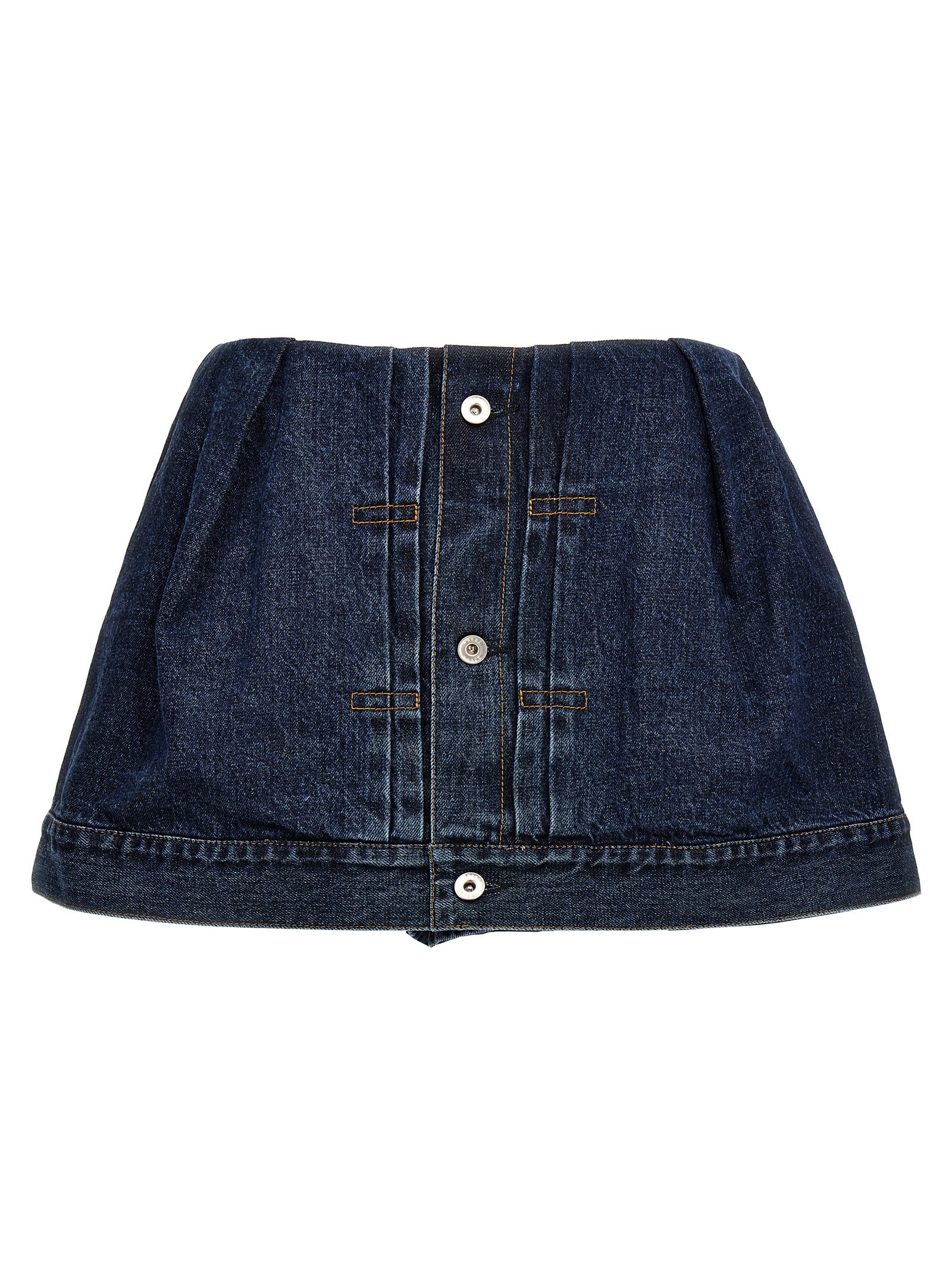 Sacai-Denim Shorts Bermuda, Short Blu-Donna