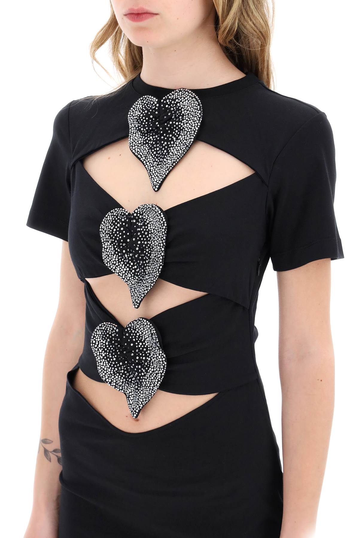 Giuseppe Di Morabito-Mini Abito Cut Out Con Anthurium Applicati-Donna