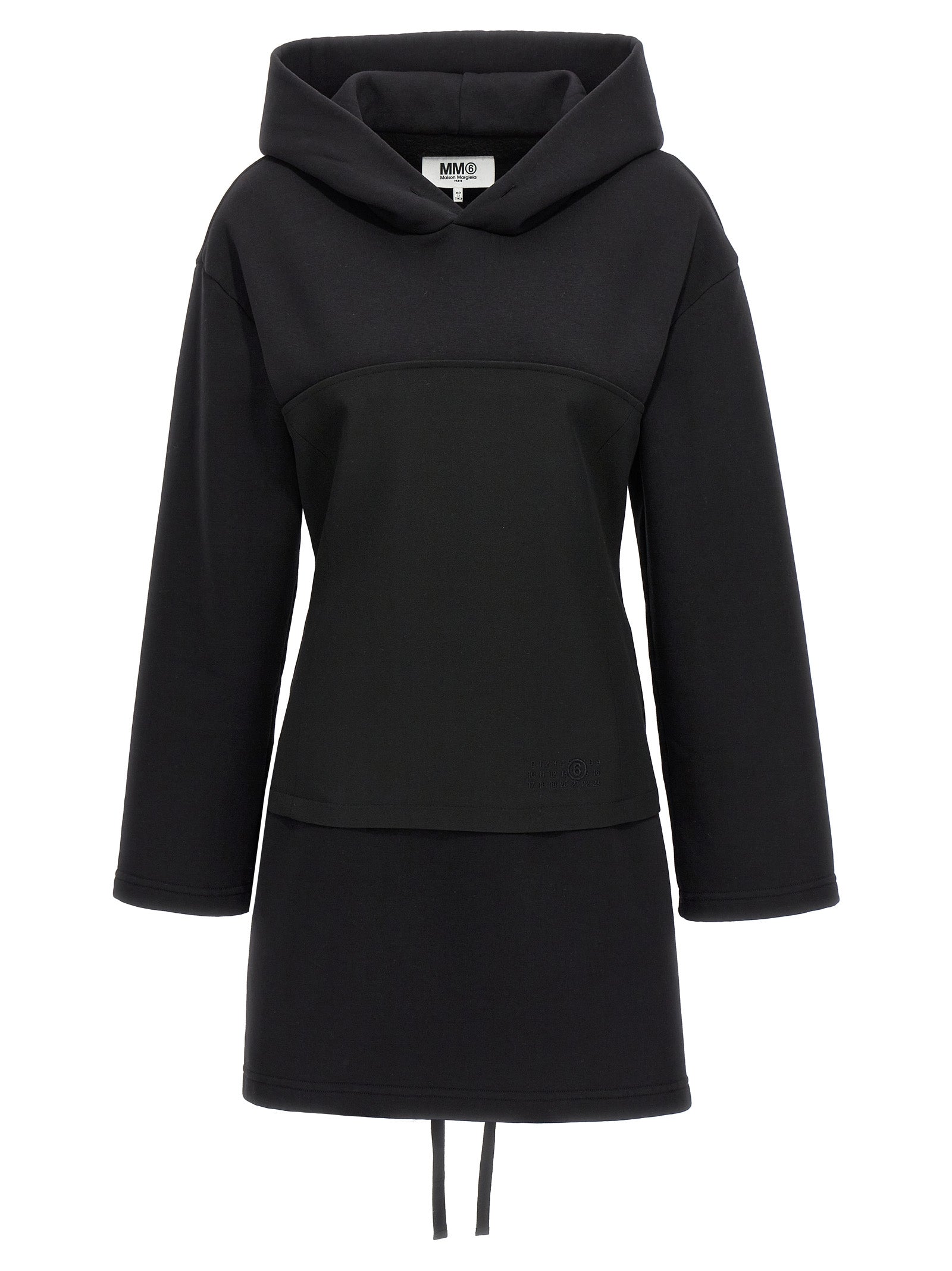 Mm6 Maison Margiela-Corset Hoodie Dress Abiti Nero-Donna