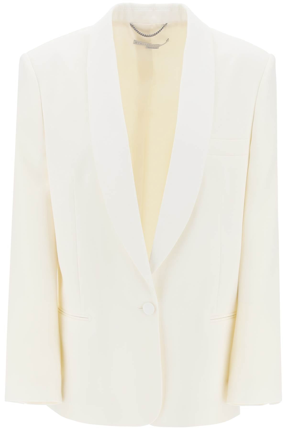 Stella Mc Cartney-Blazer Sartoriale Monopetto Con Rever Sciallato-Donna