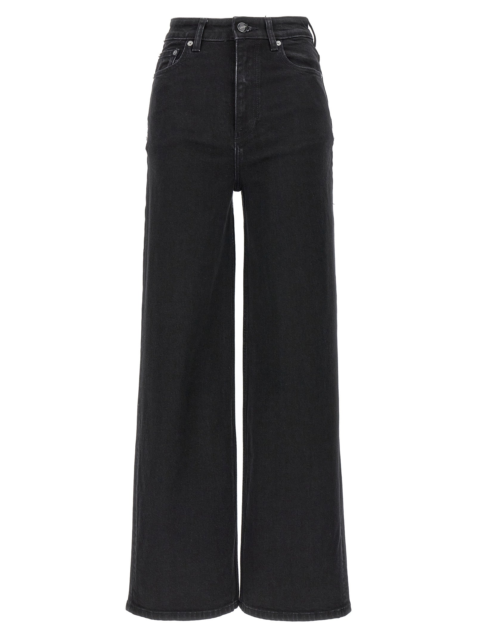 Ganni-Andi Jeans Nero-Donna