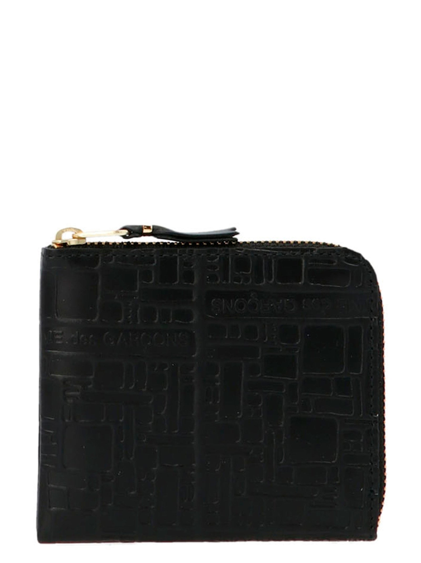 Comme Des GarçOns Wallet-Embossed Logotype Portafogli Nero-Donna