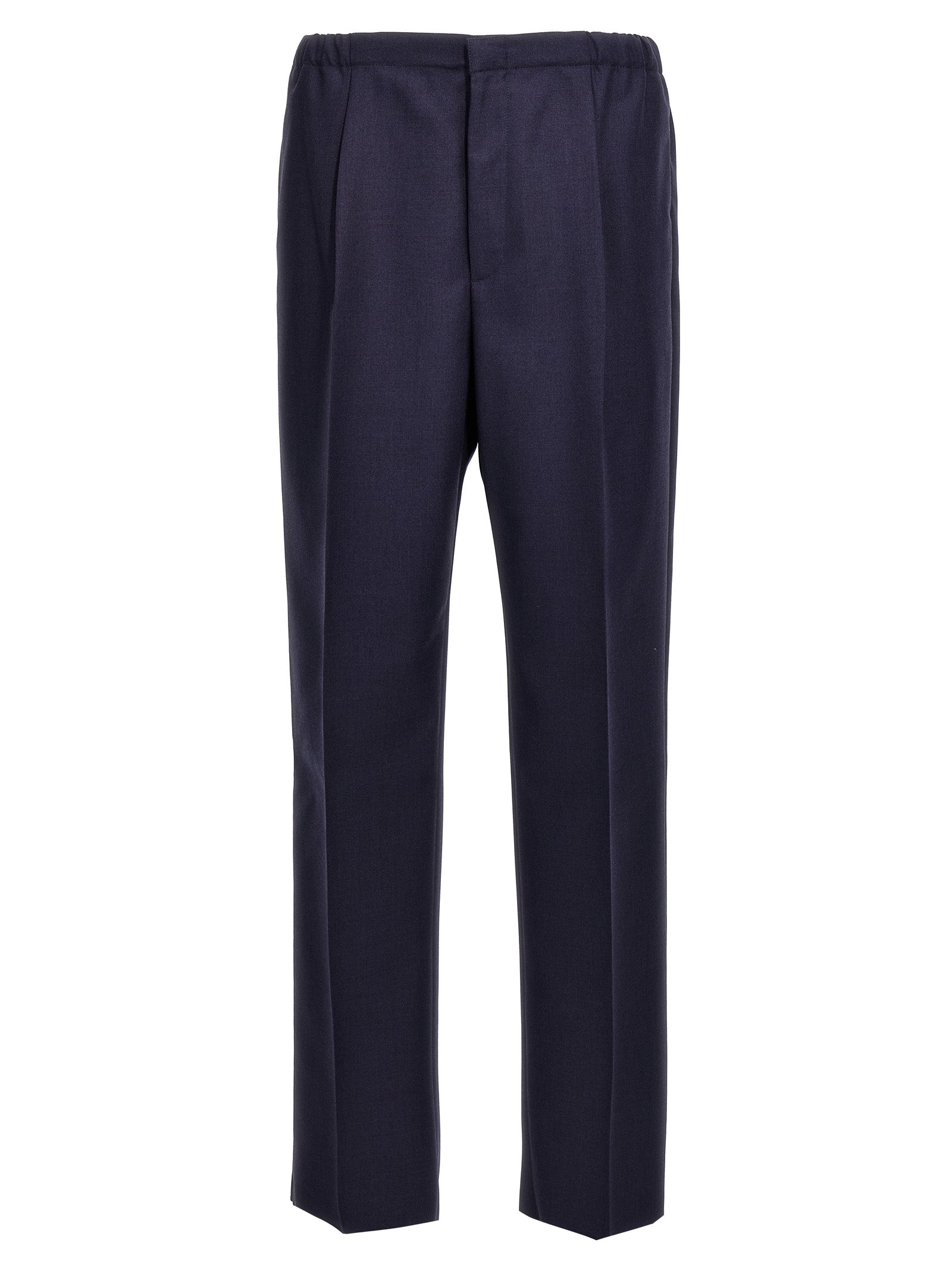 Fendi-Wool Pantaloni Blu-Uomo