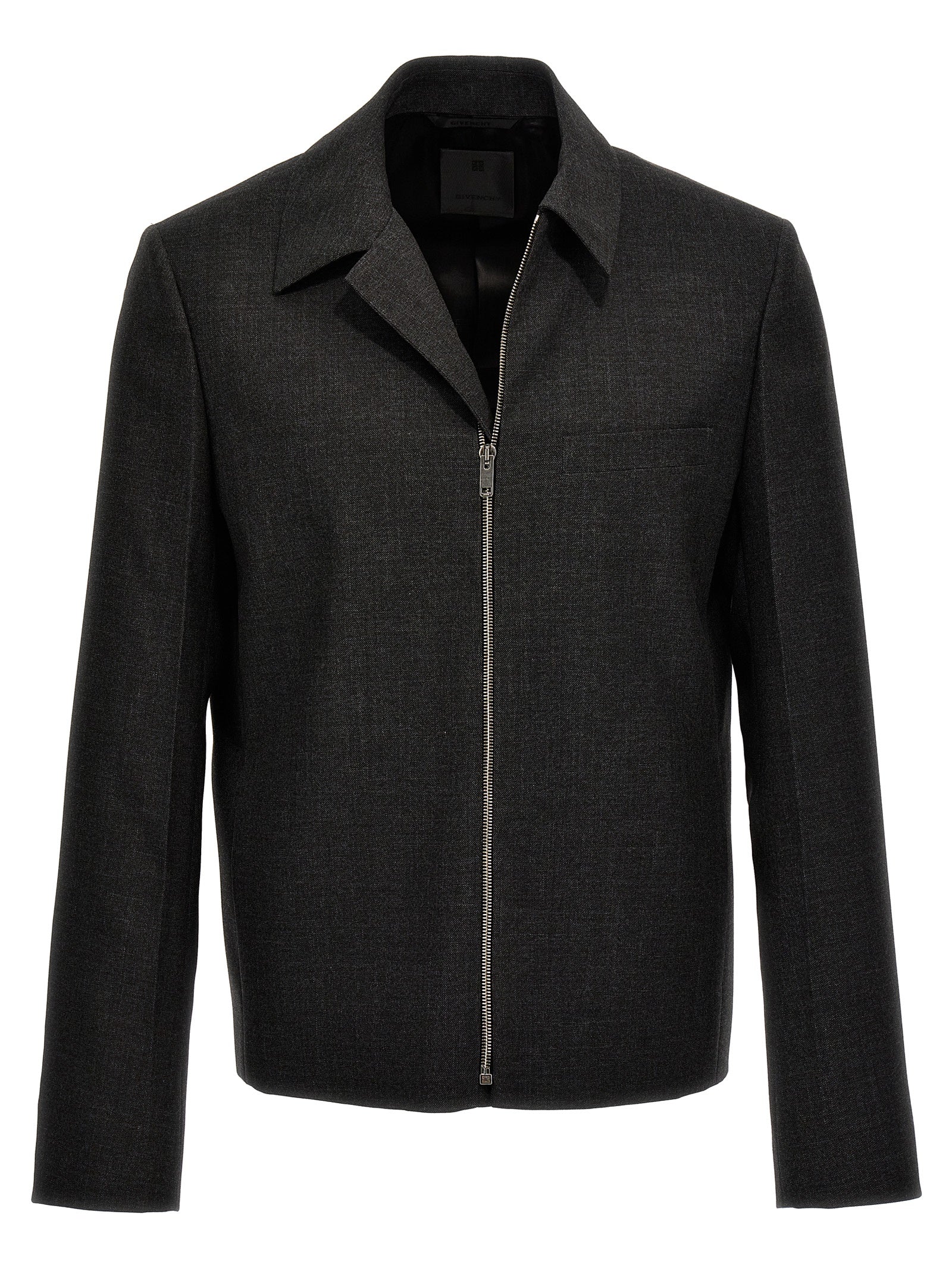 Givenchy-Structured Blouson Giacche Grigio-Uomo