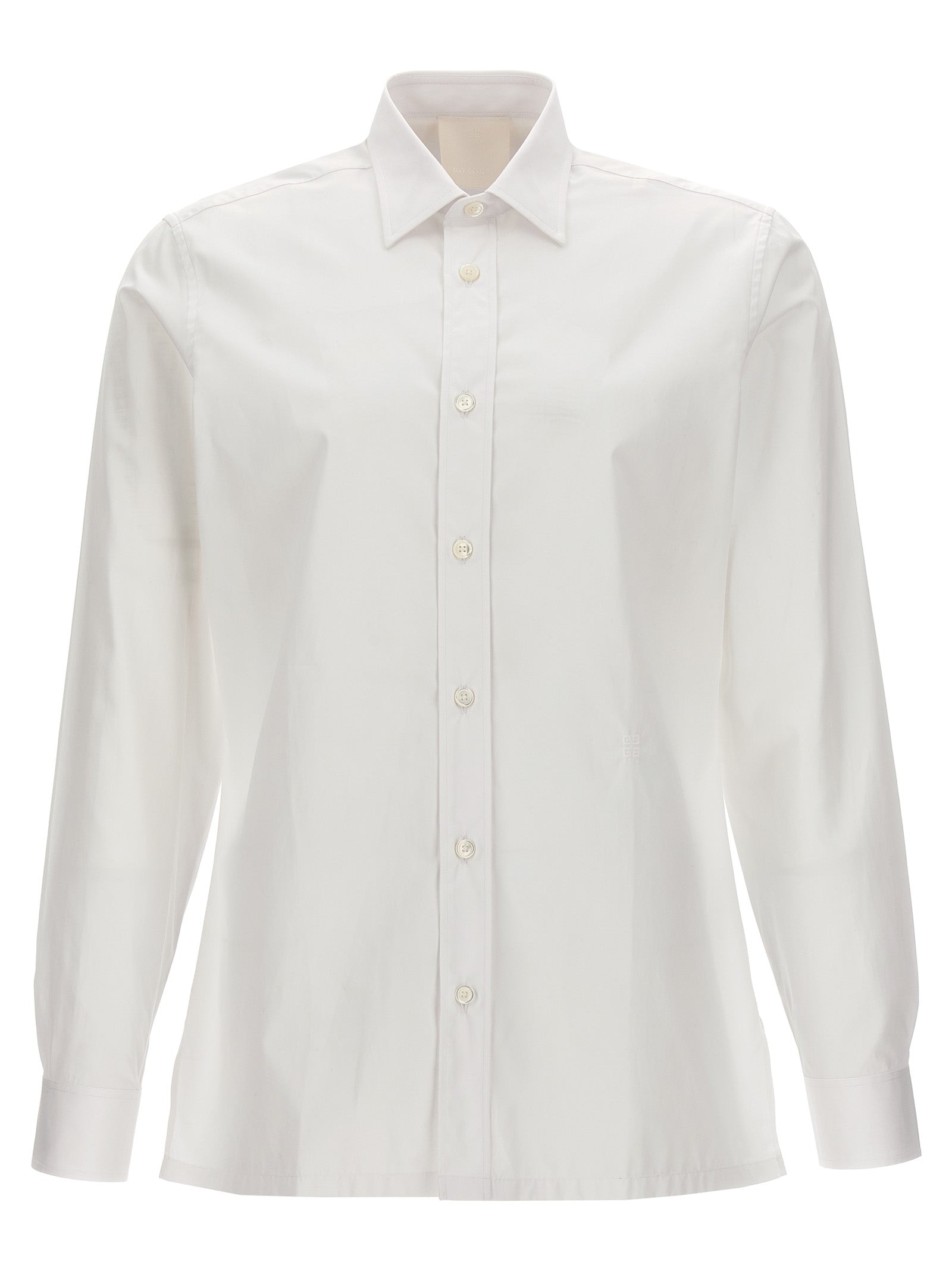 Givenchy-Logo Embroidery Shirt Camicie Bianco-Uomo