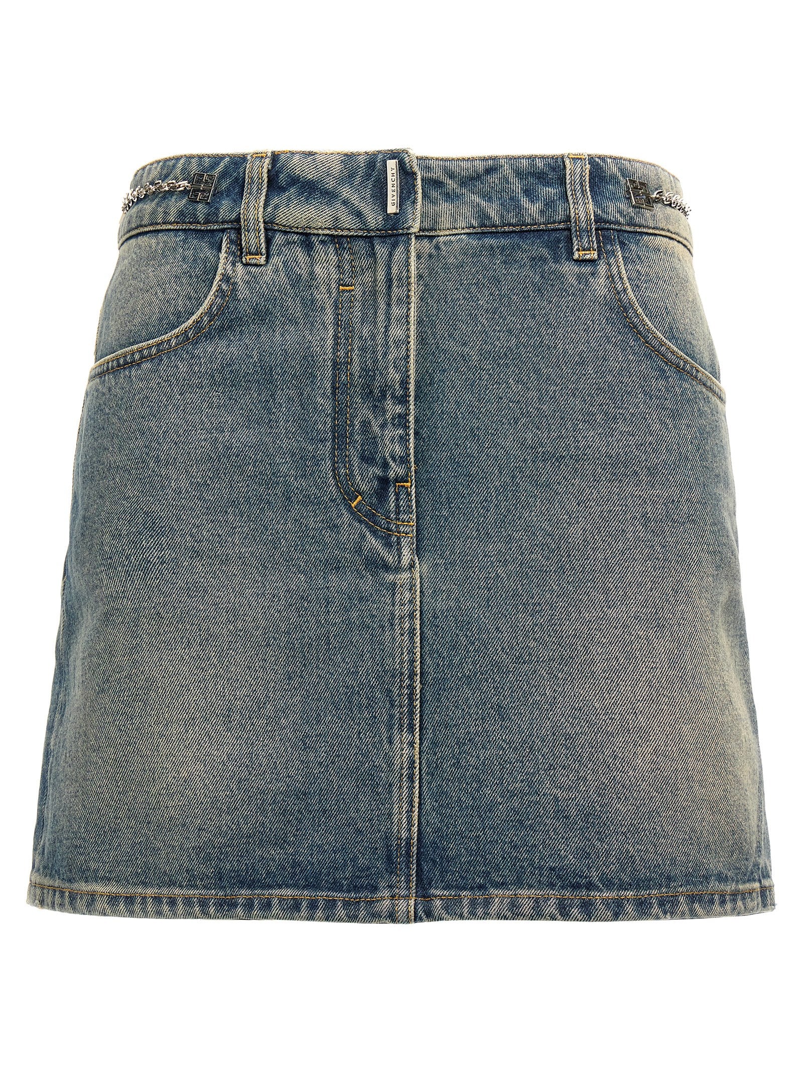 Givenchy-Denim Mini Skirt Gonne Blu-Donna