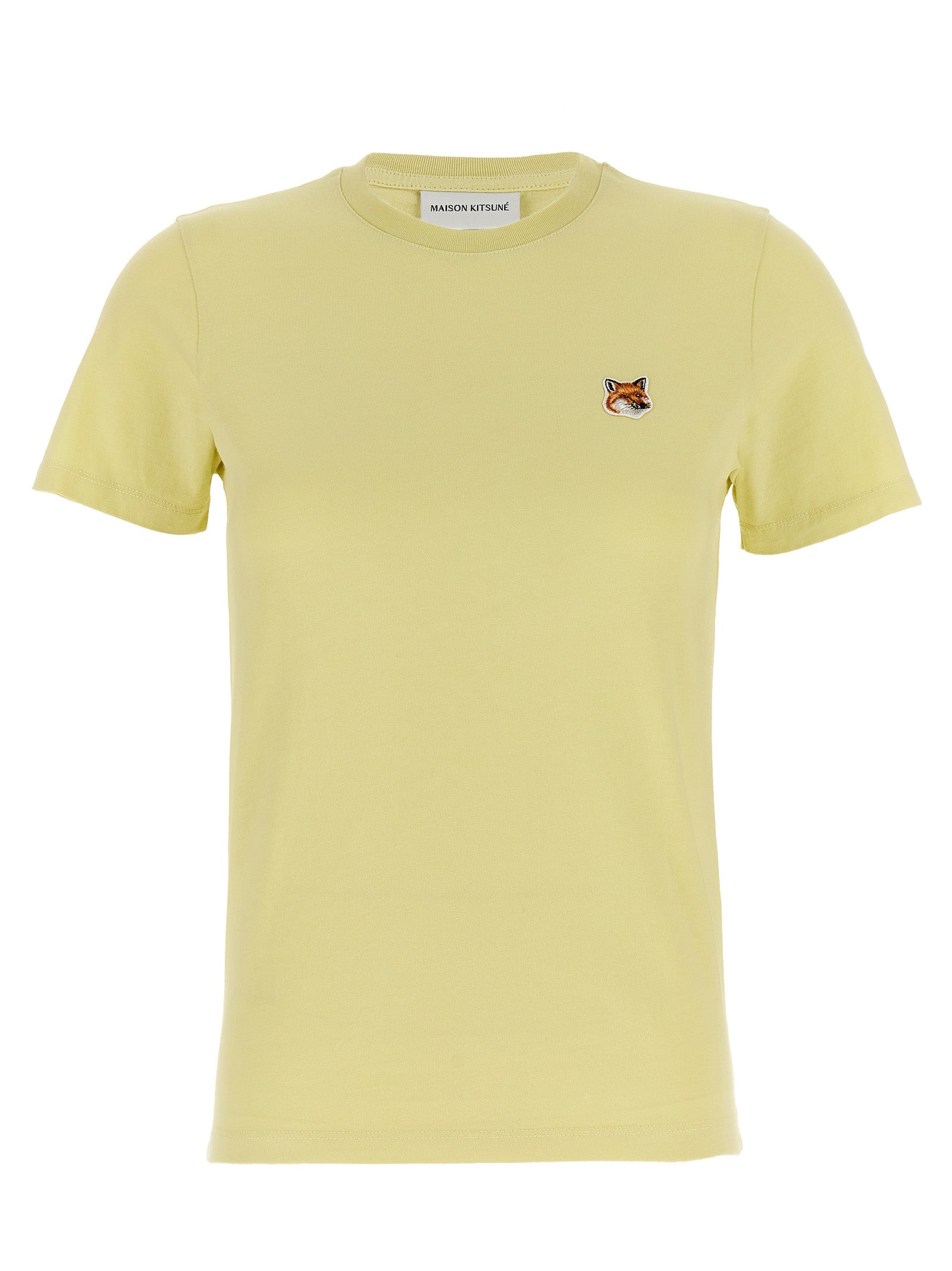 Maison Kitsune-Fox Head T Shirt Giallo-Donna