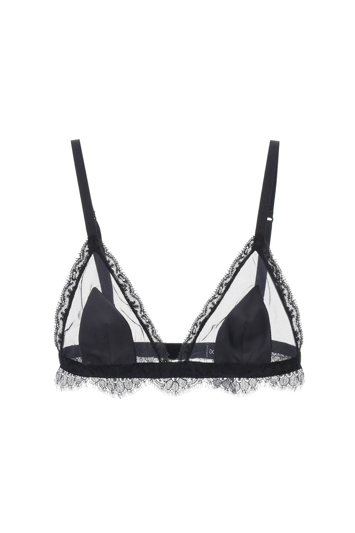 Dolce & Gabbana-Reggiseno Triangolo In Raso E Pizzo-Donna